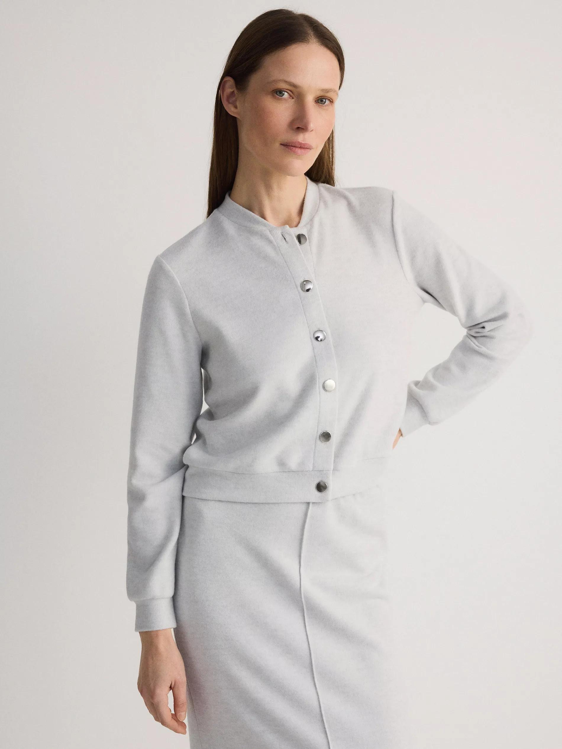 Grey Sports Bomber Jacket, Light grey, large image number 3
