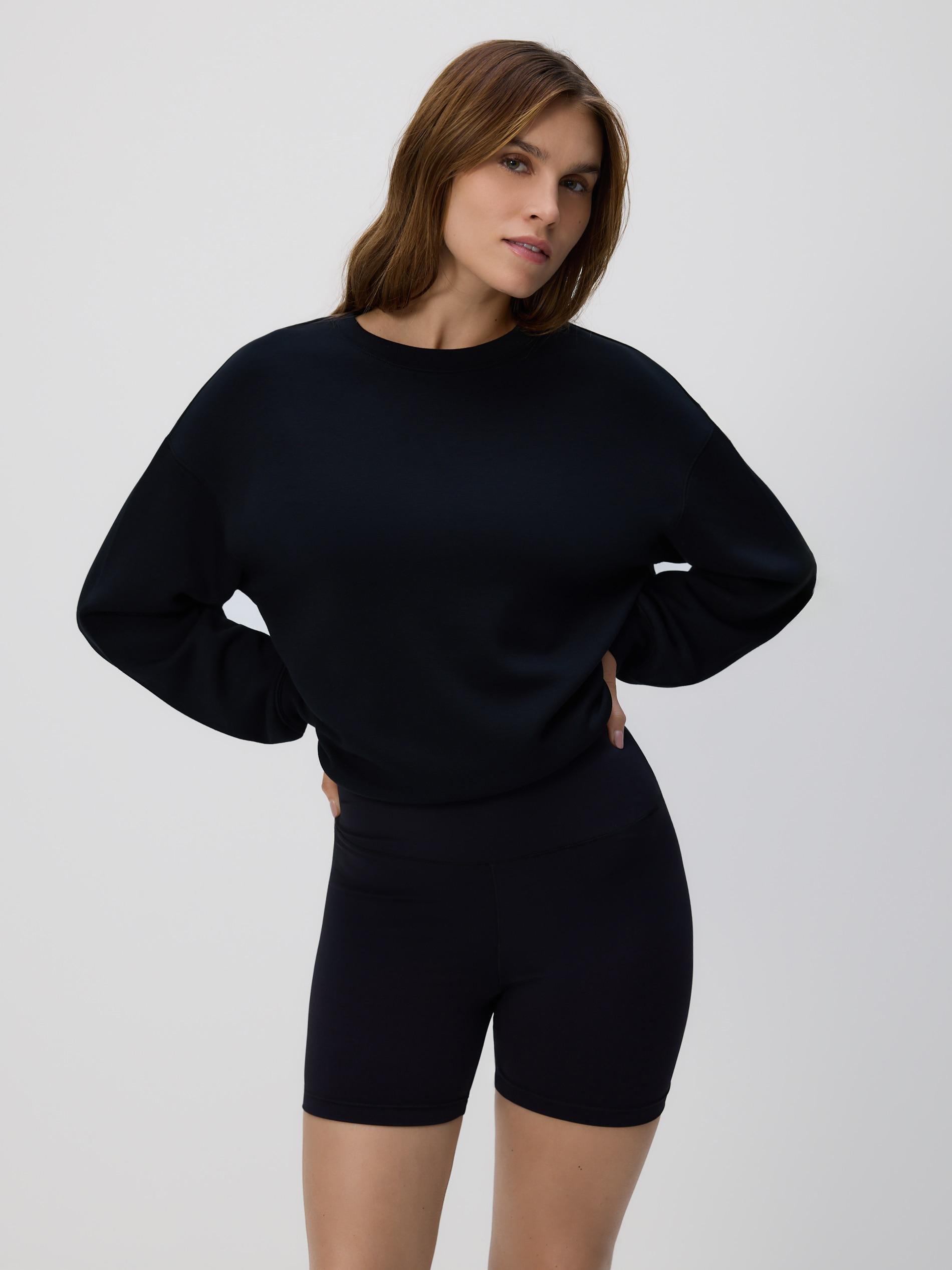 Black Biker Shorts, Black, medium