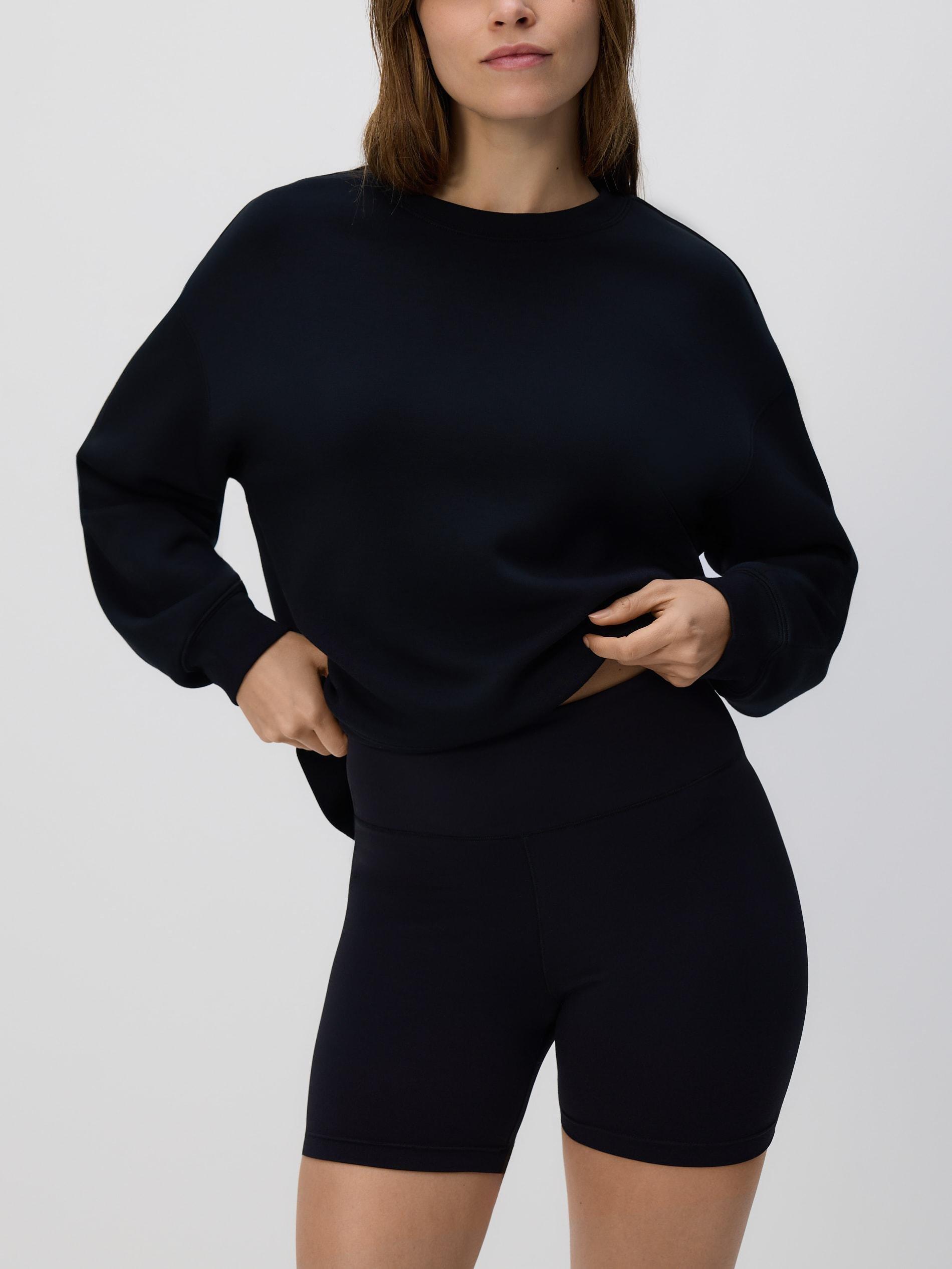 Black Biker Shorts, Black, medium