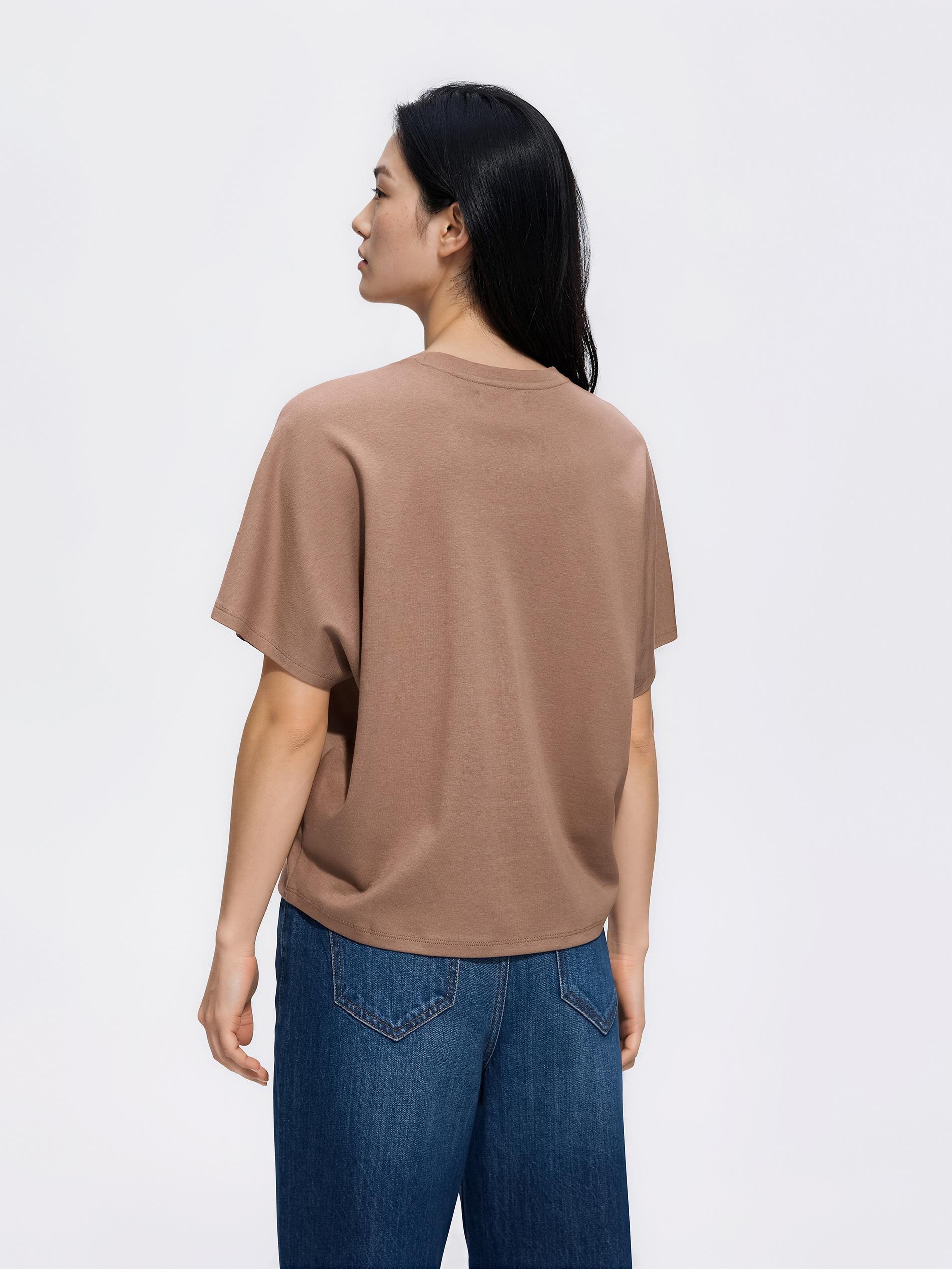 تيشيرت بقصة واسعة بني, Brown, large image number 3