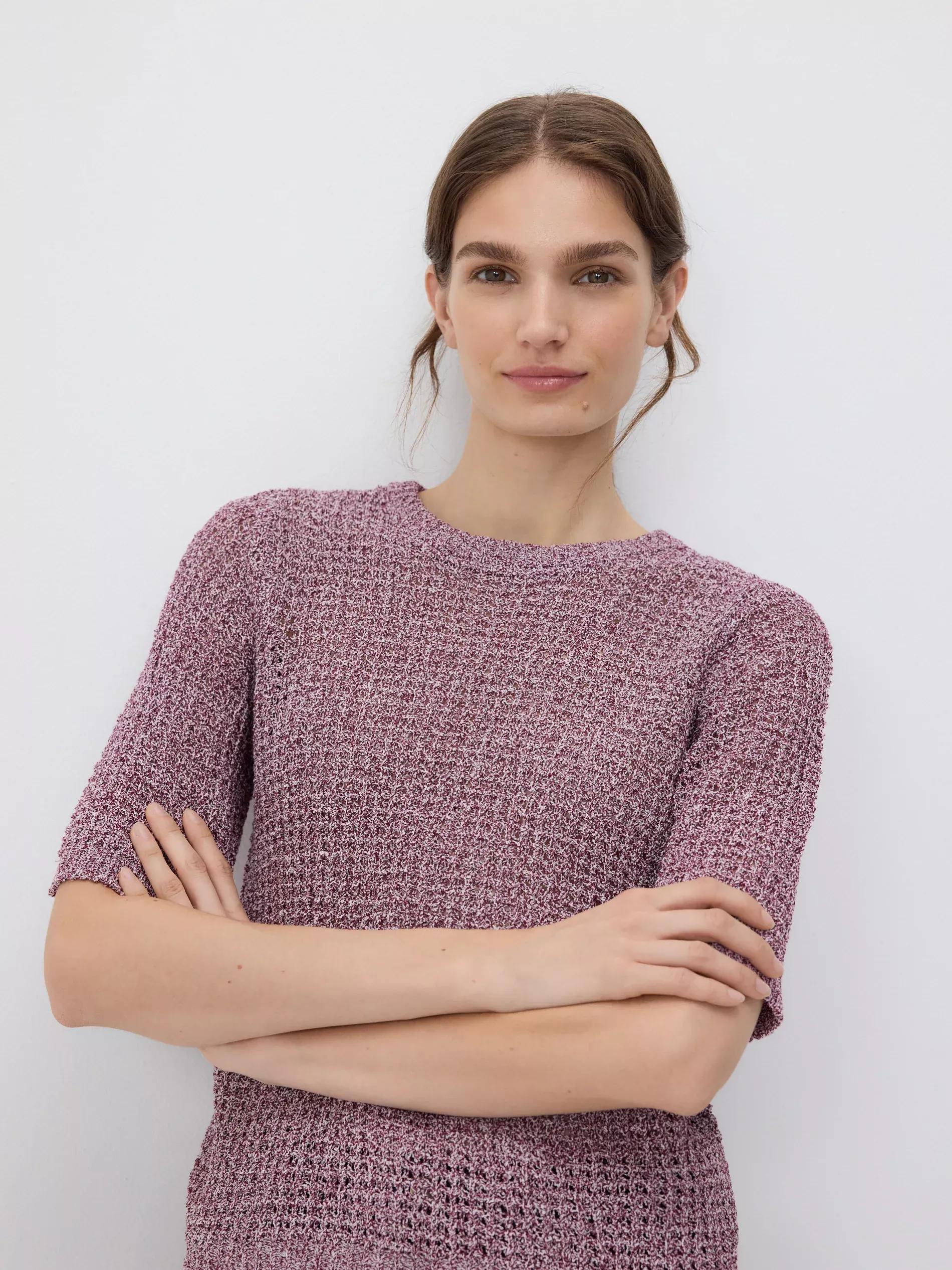 DARK VIOLET Short-sleeved sweater, 7401_49M, medium