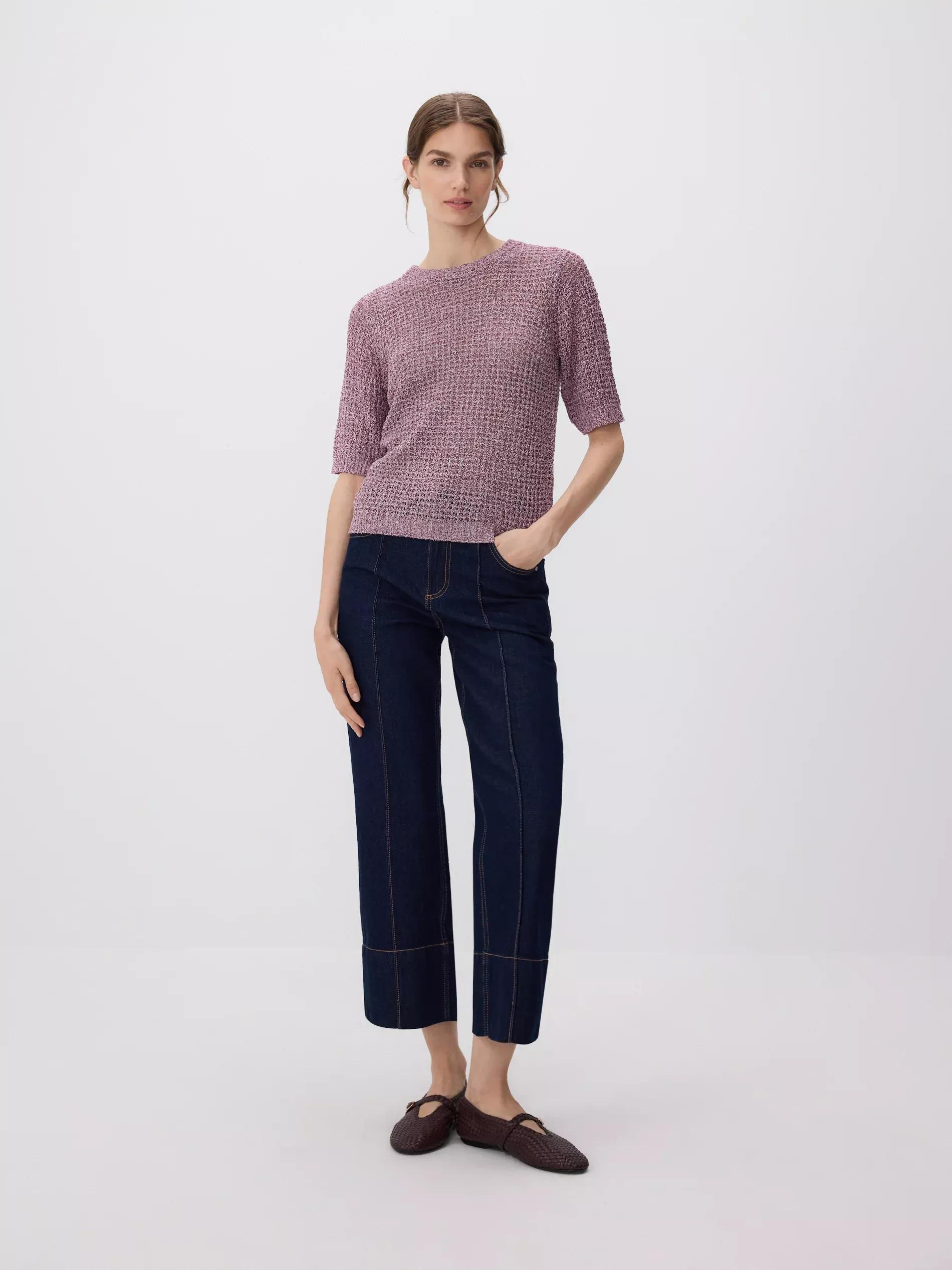 DARK VIOLET Short-sleeved sweater, 7401_49M, large image number 1