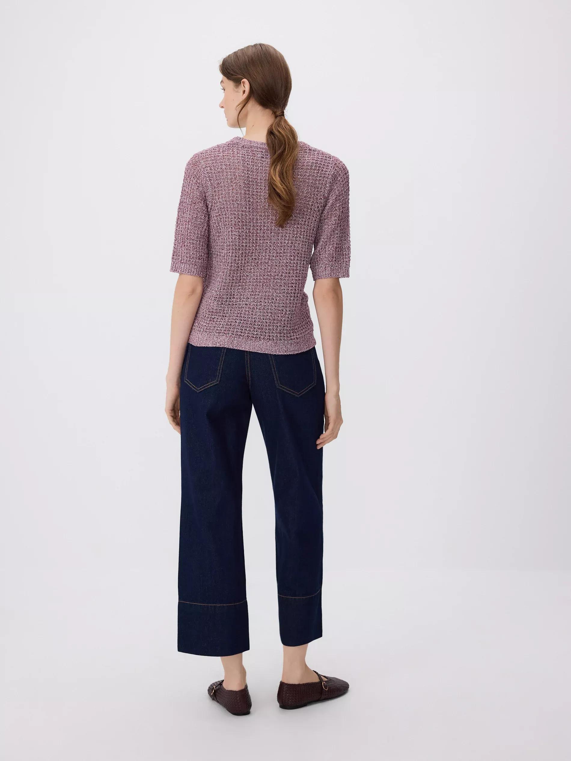 DARK VIOLET Short-sleeved sweater, 7401_49M, large image number 3