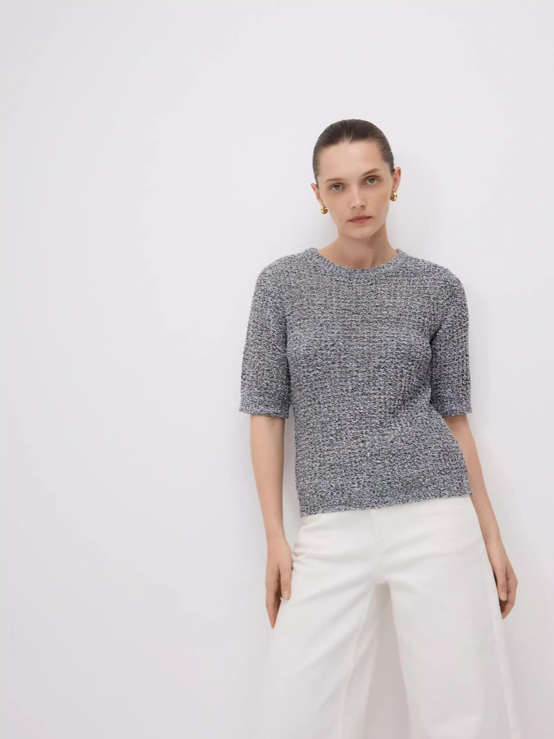 Multicolour Short-Sleeved Sweater, Multicolor, medium