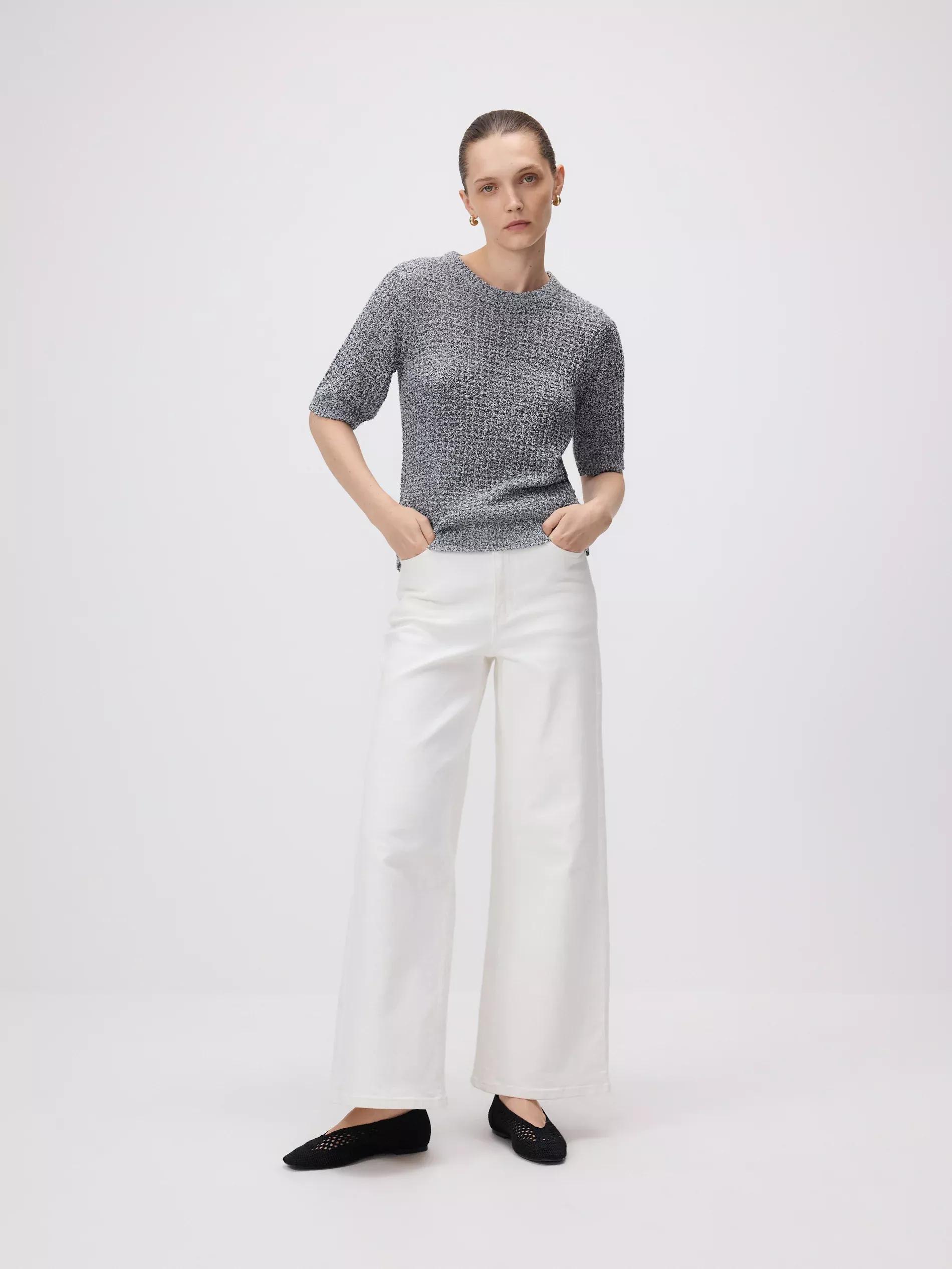 Multicolour Short-Sleeved Sweater, Multicolor, large image number 1