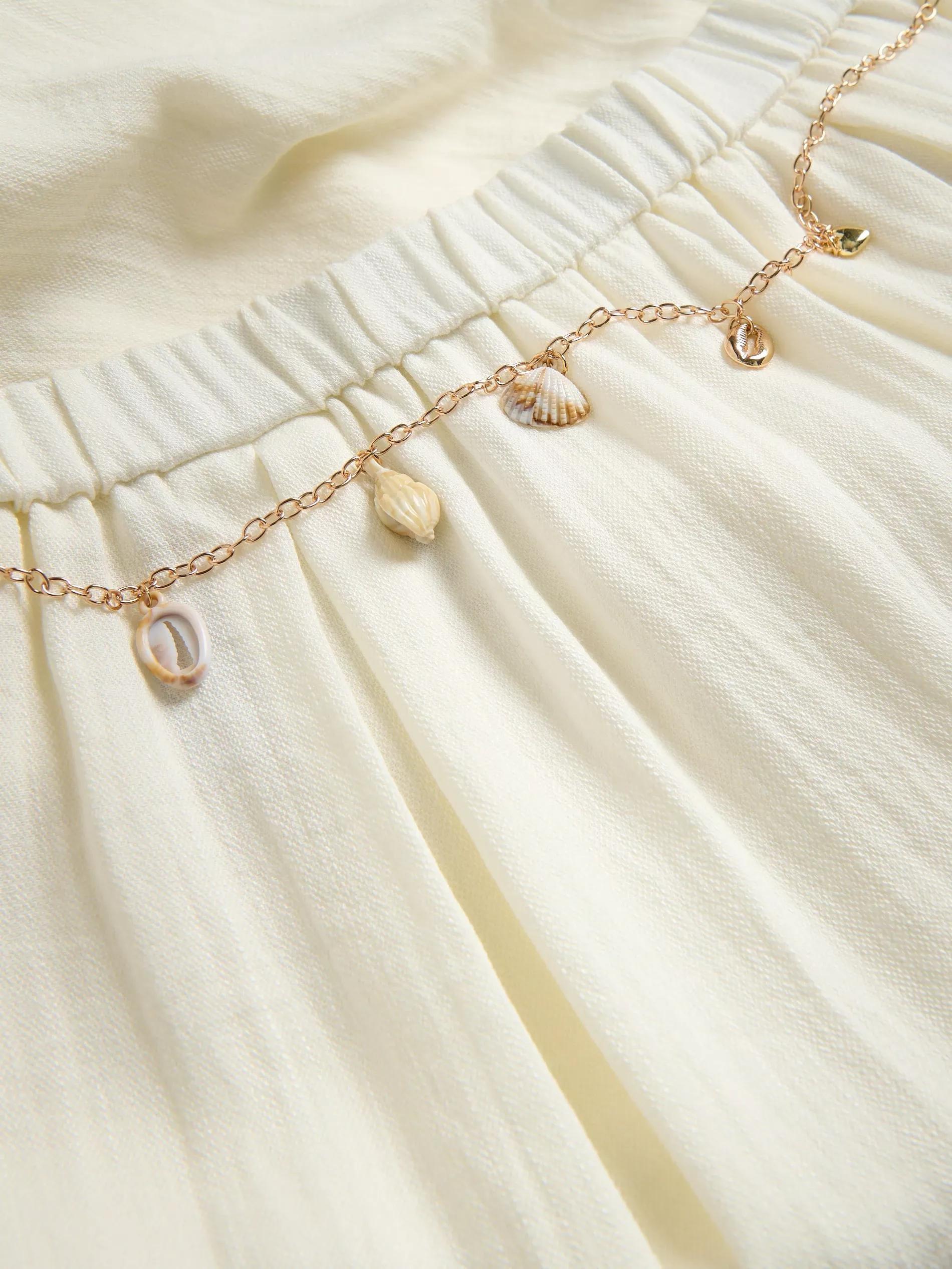 Cream Loose Trousers With Chain Detail, , large image number 5