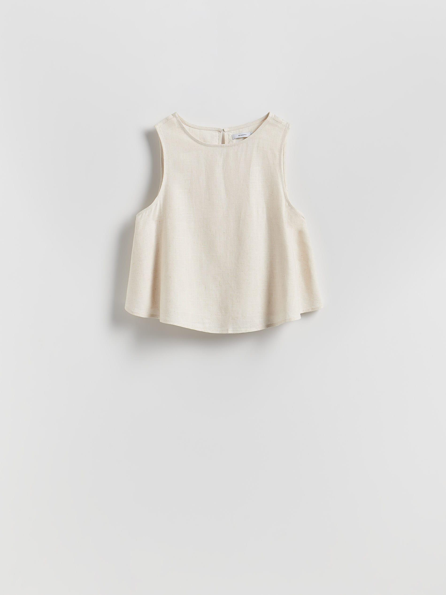 BEIGE Linen blend top, Beige, large image number 4