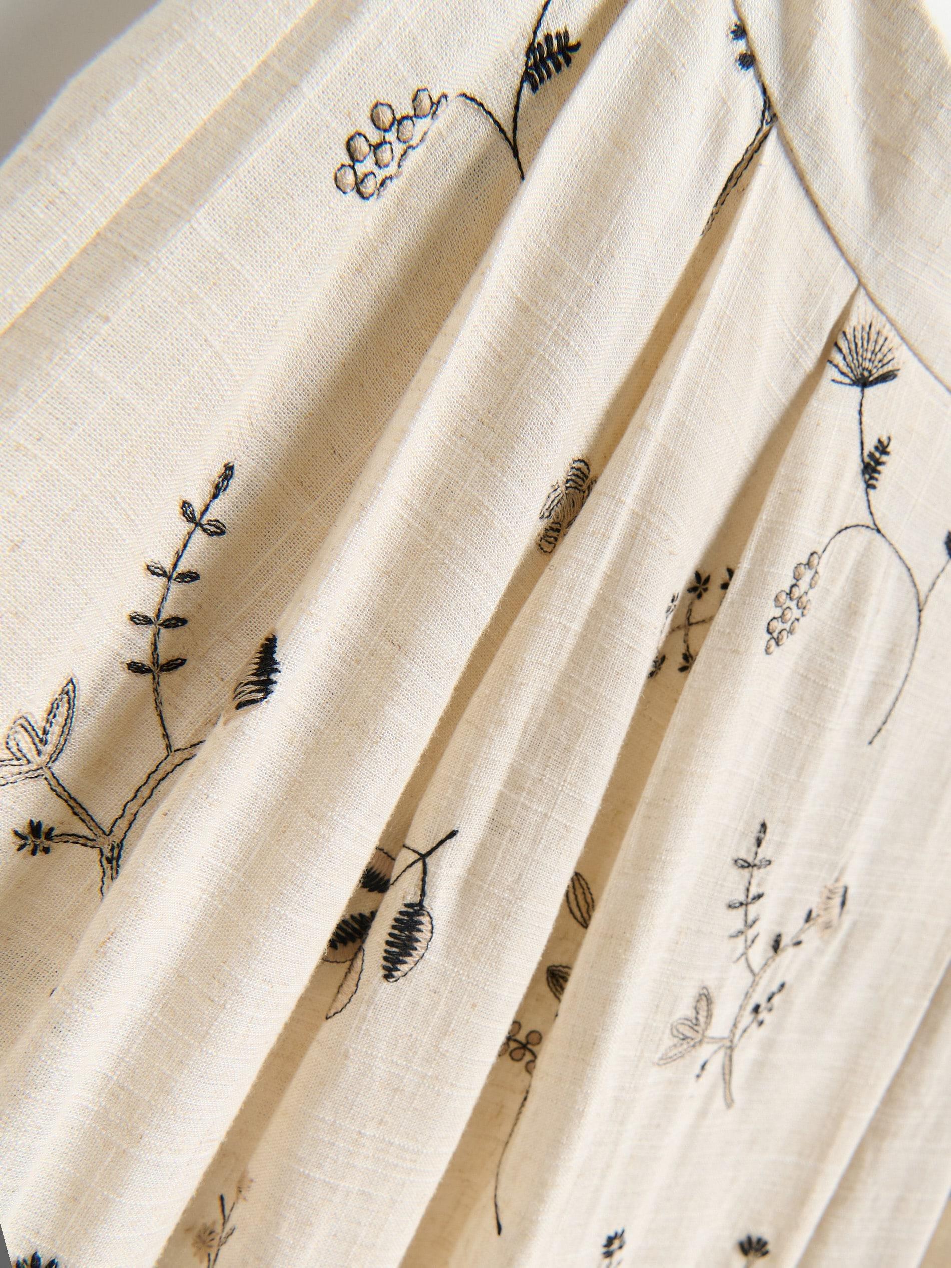 BEIGE Midi skirt with linen blend, , large image number 3