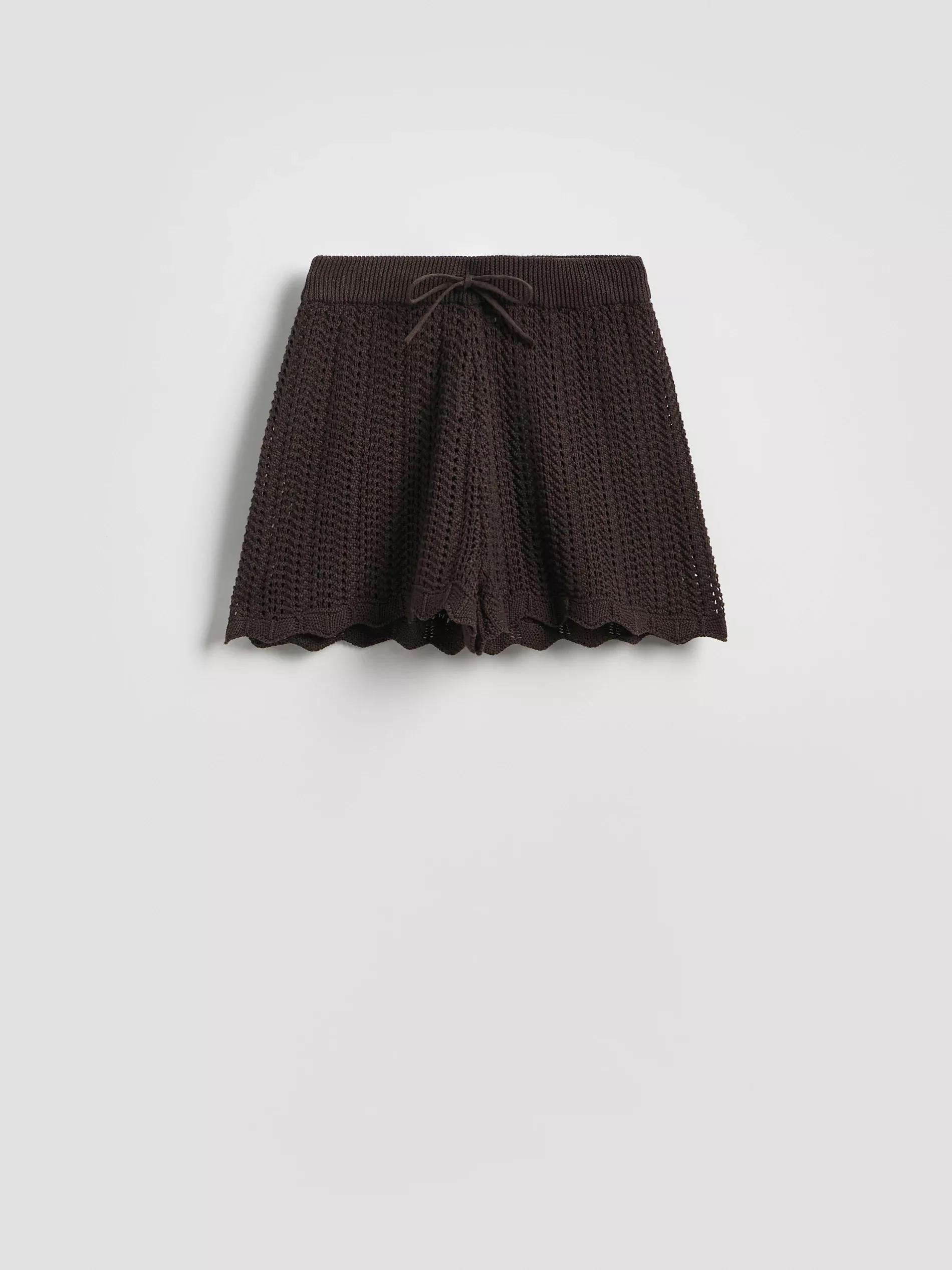 BROWN Knit shorts with drawstring, , large image number 0