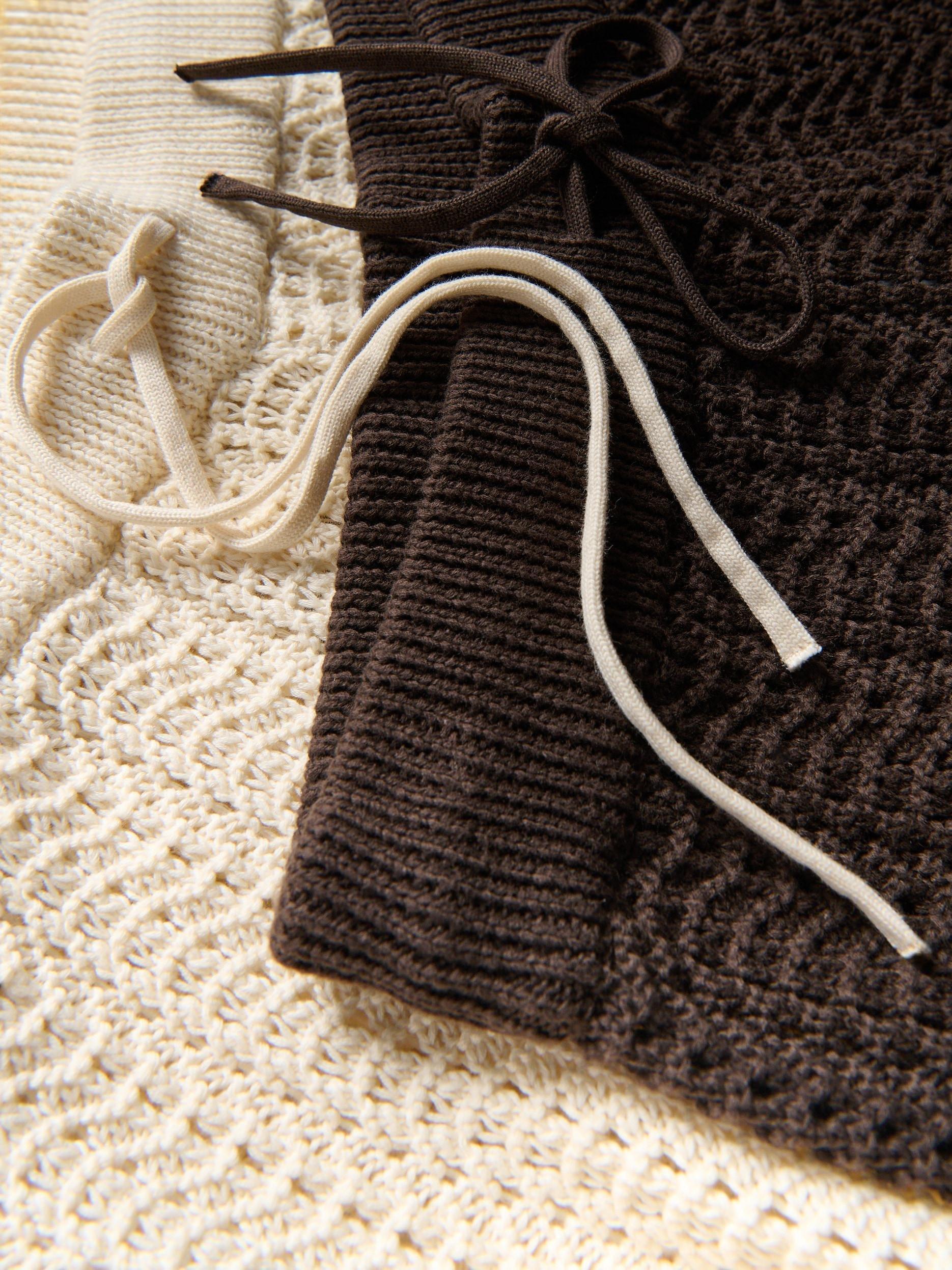 BROWN Knit shorts with drawstring, , large image number 1