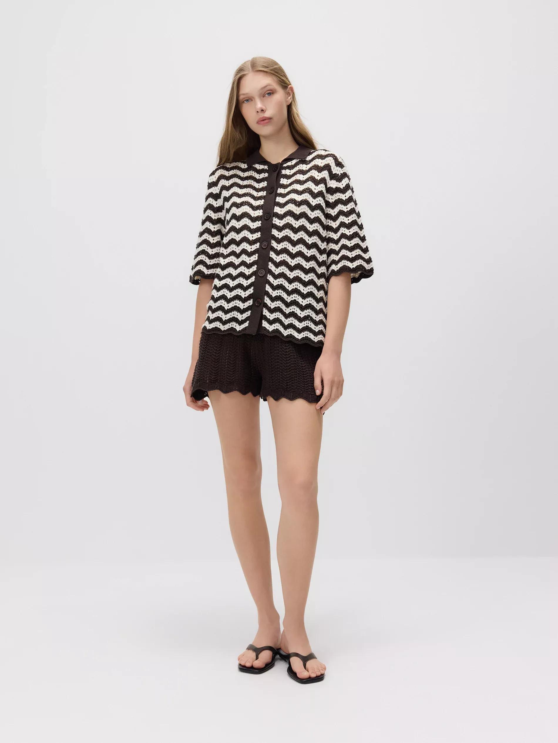 BROWN Knit shorts with drawstring, , large image number 2