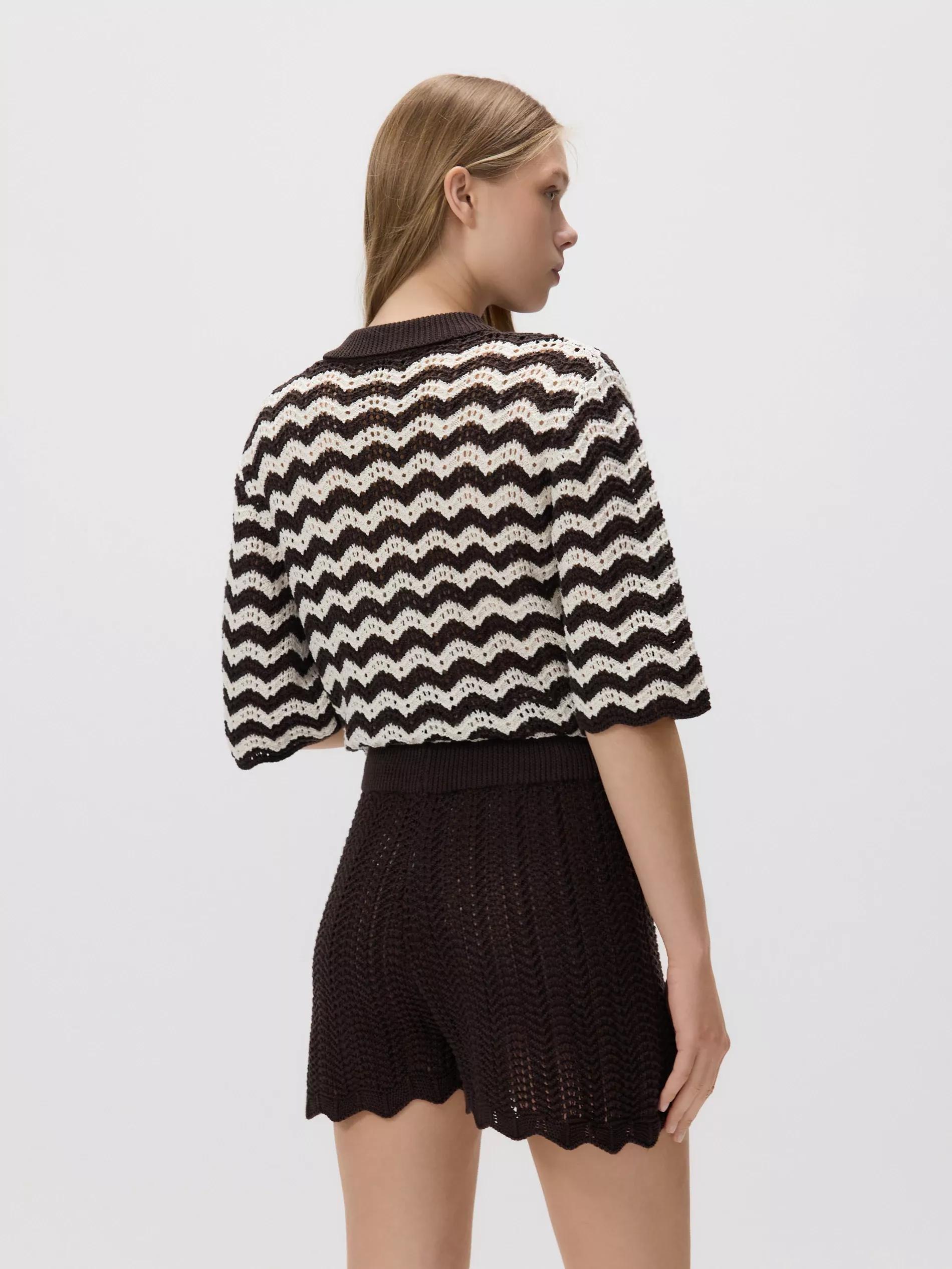 BROWN Knit shorts with drawstring, , large image number 4