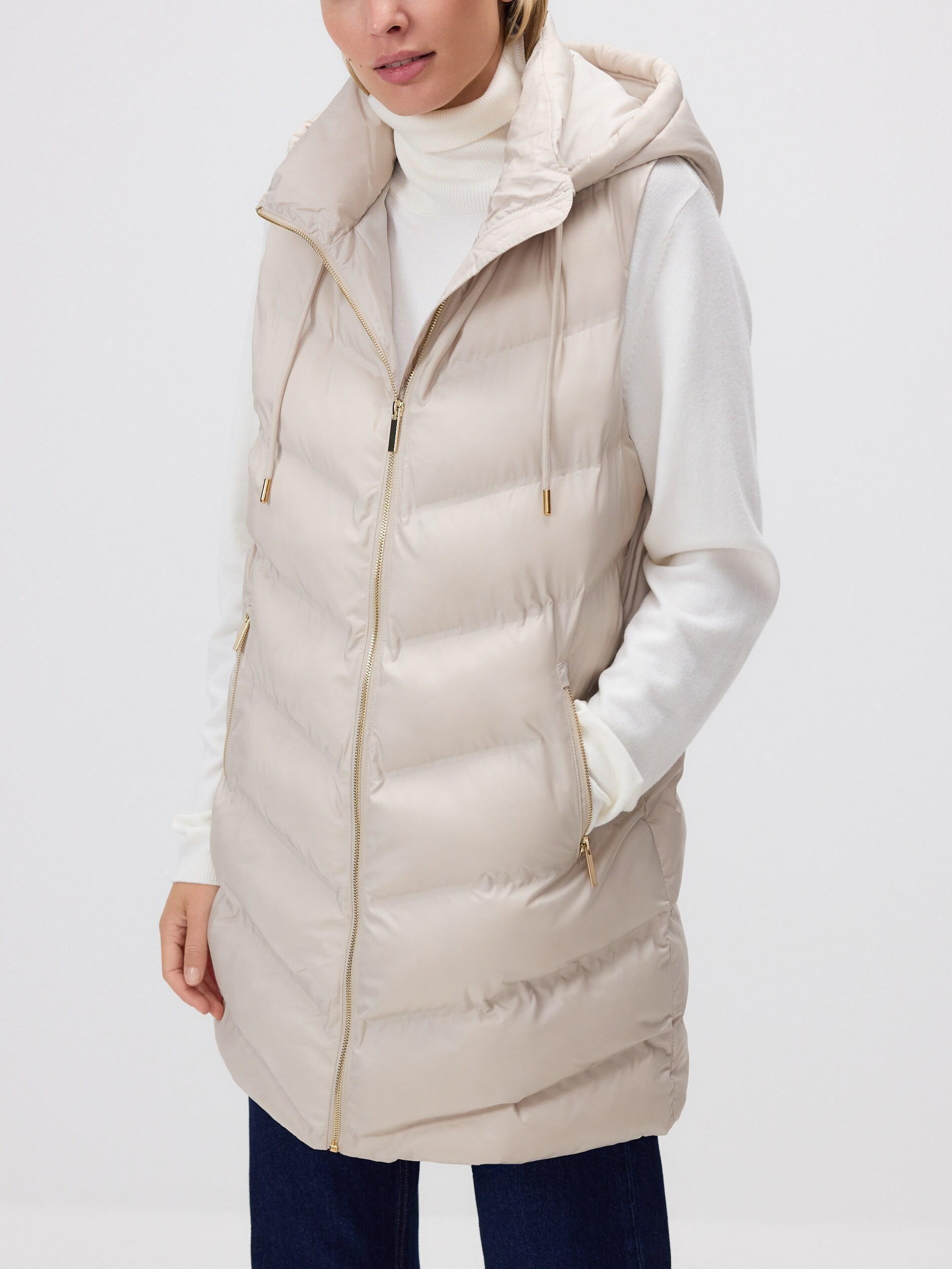 NUDE Quilted vest with hood, Ivory, large image number 1