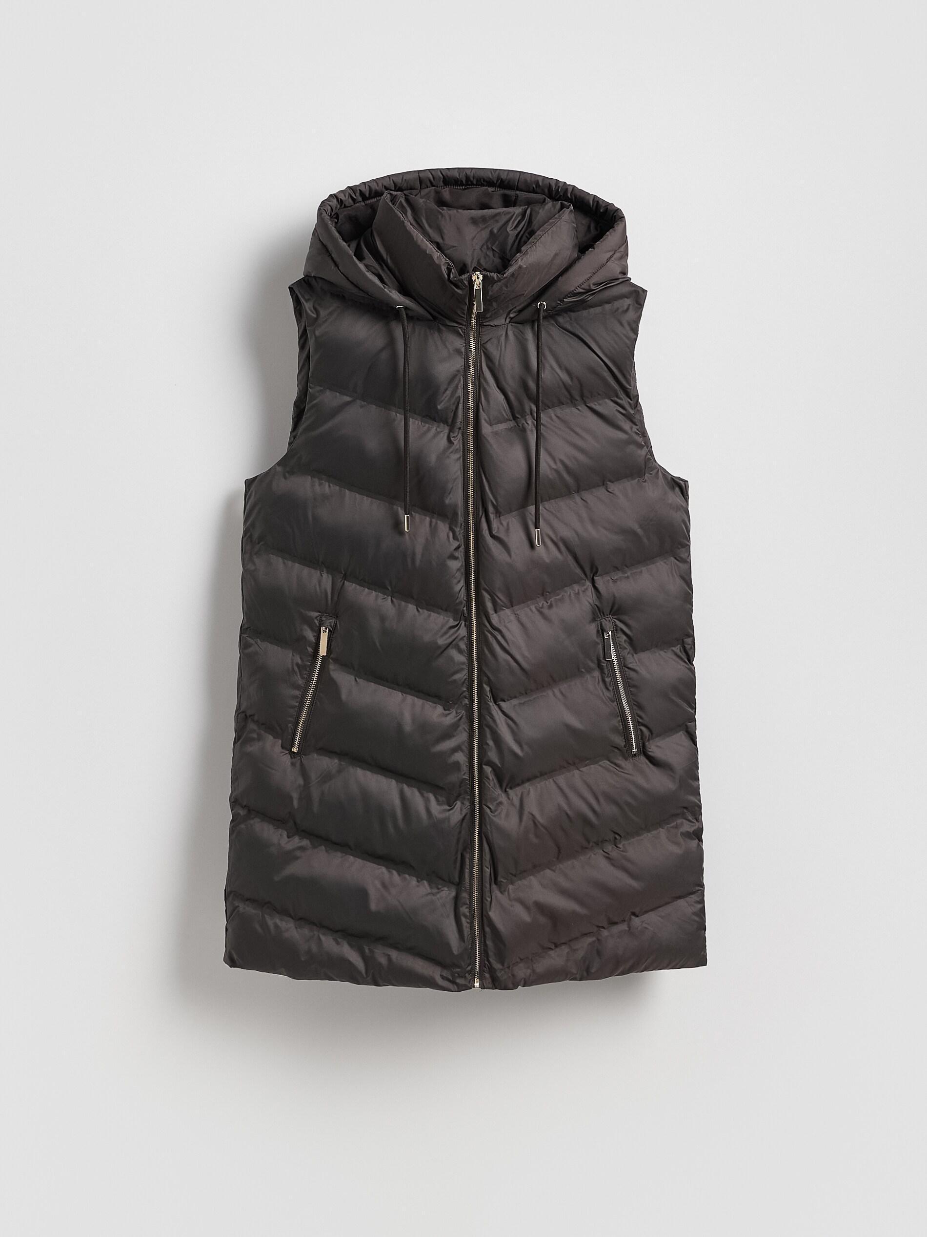 DARK BROWN Quilted vest with hood, Brown, large image number 4
