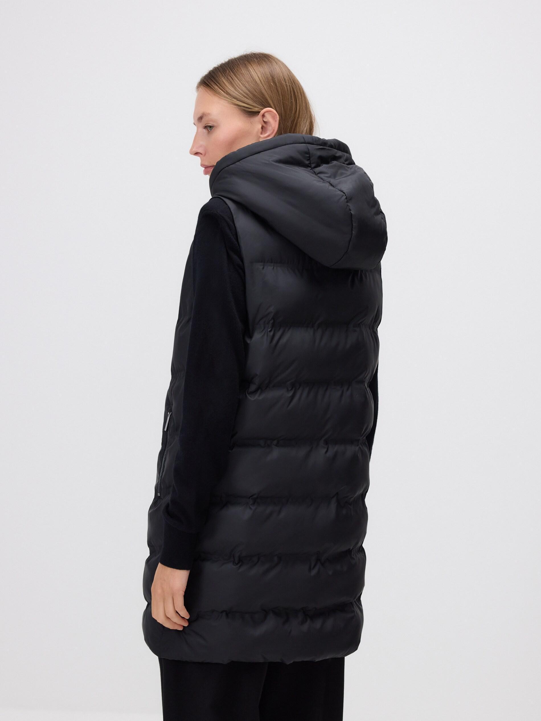 BLACK Quilted vest with hood, Black, large image number 3