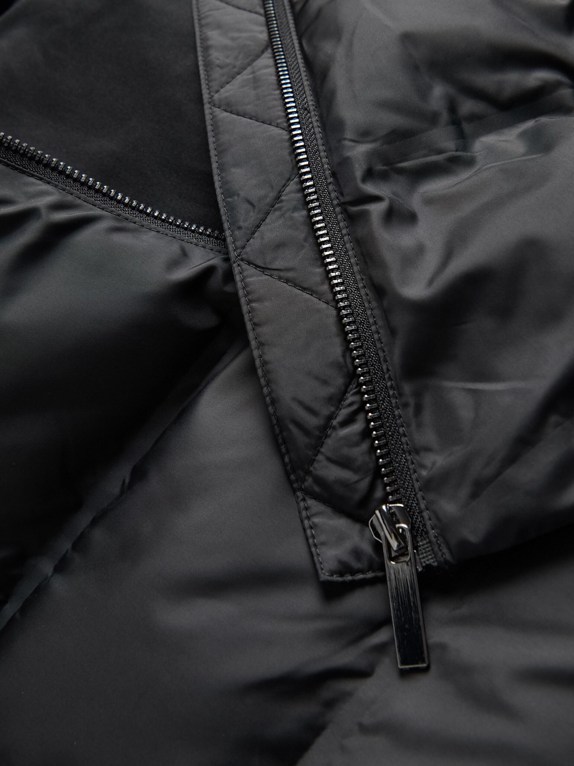 BLACK Quilted vest with hood, Black, large image number 5