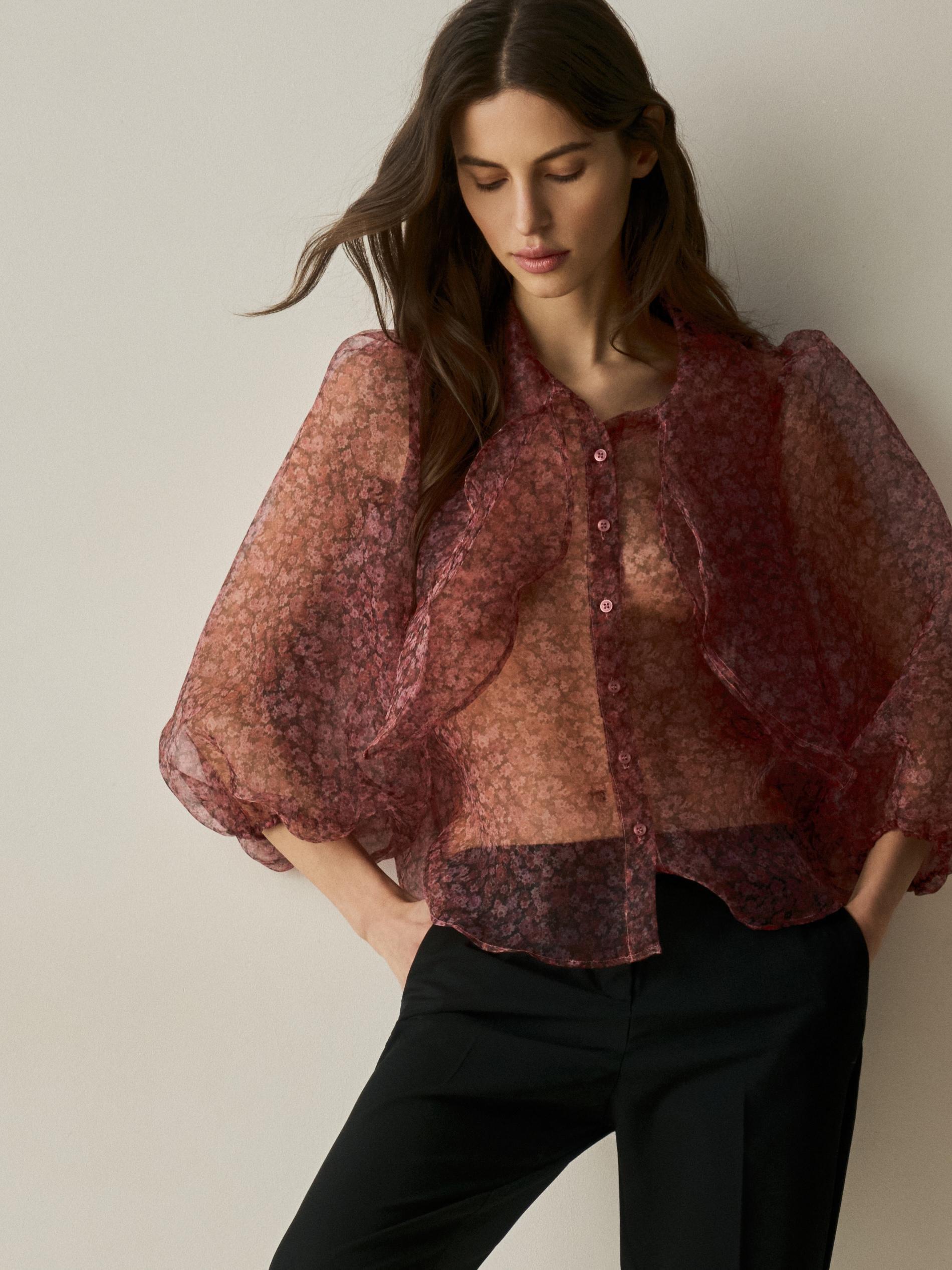 Multicolour Sheer Blouse, Multicolor, large image number 0