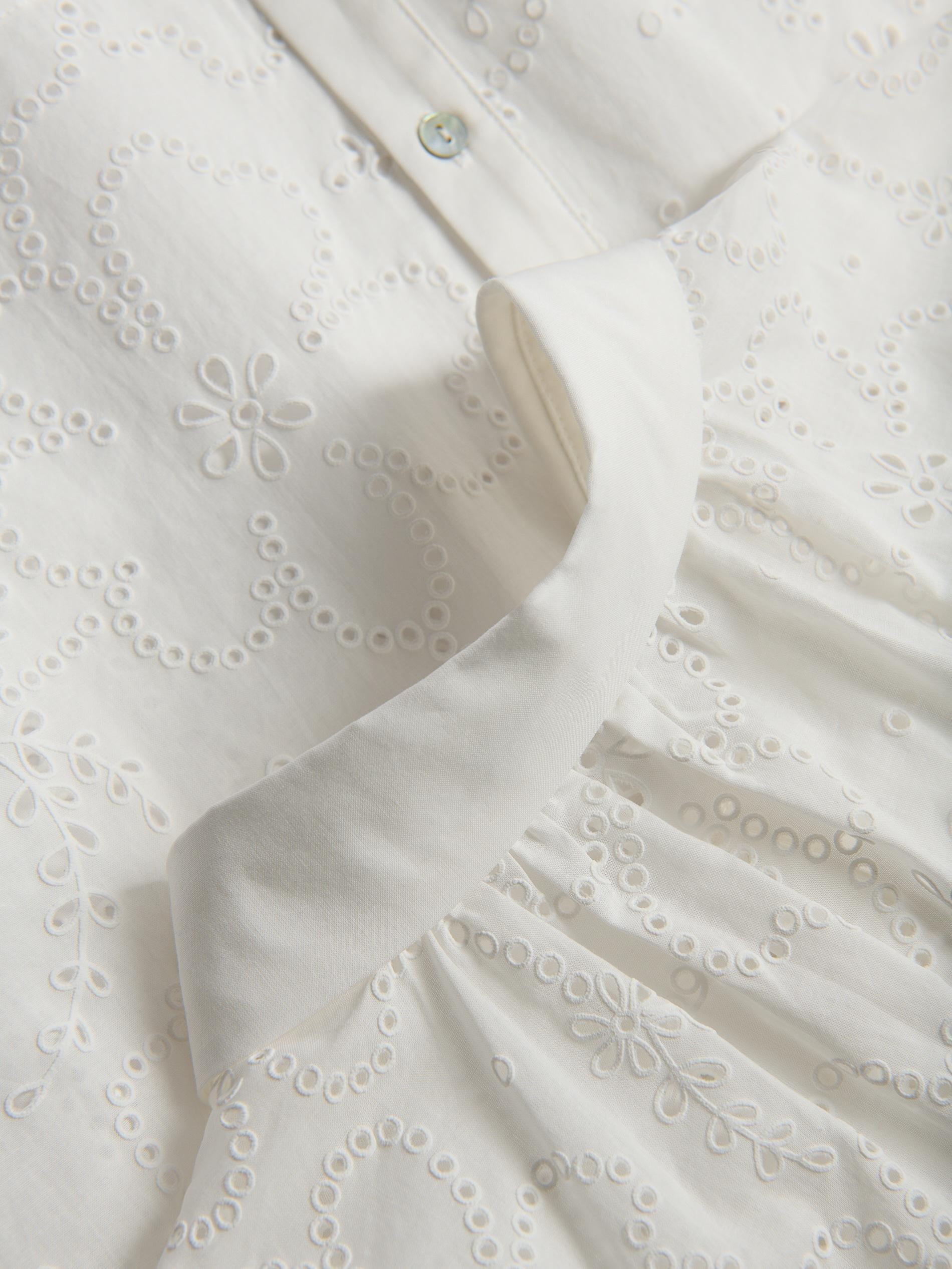 White Openwork Shirt, White, large image number 4