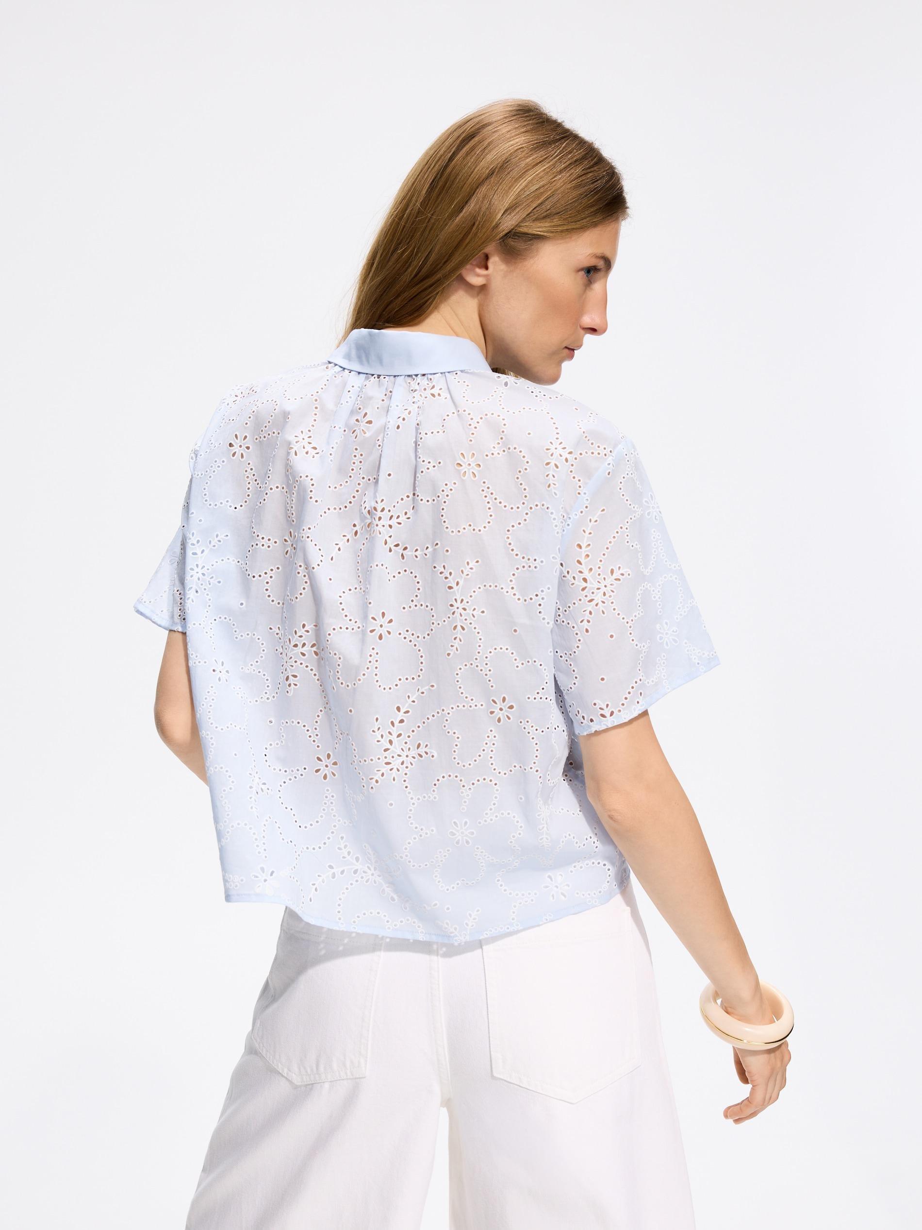 Blue Openwork Shirt, Blue, medium