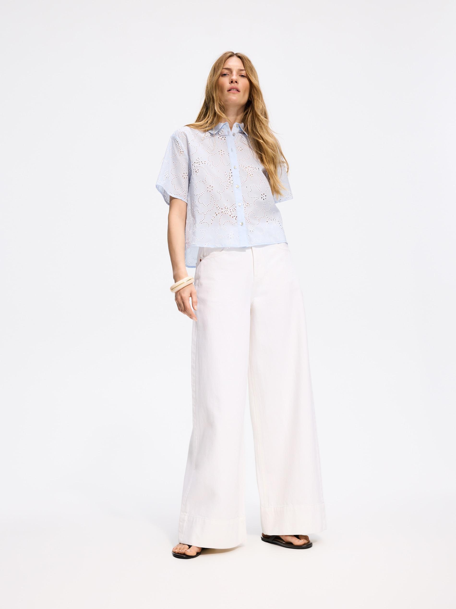 Blue Openwork Shirt, Blue, medium