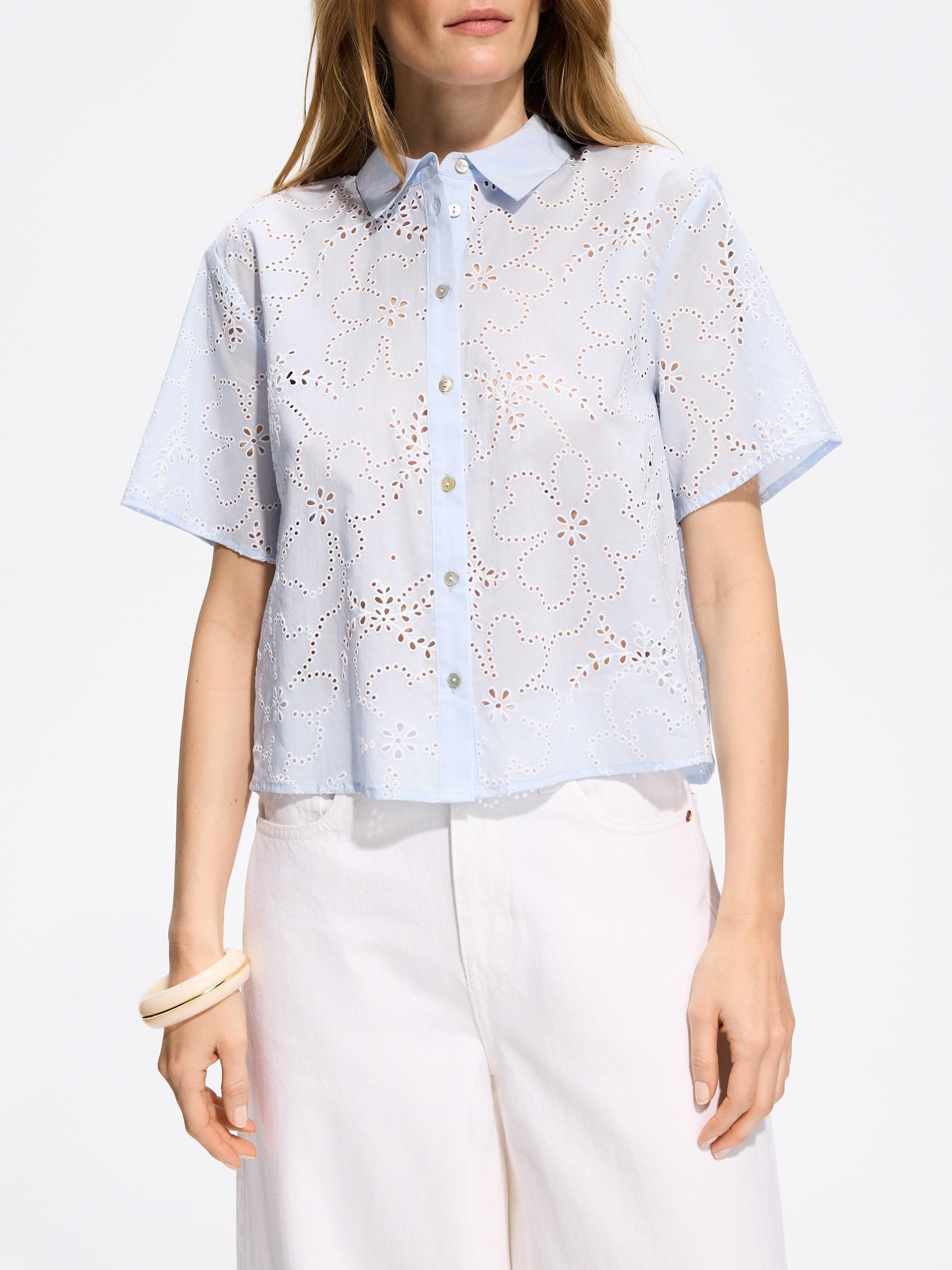 Blue Openwork Shirt, Blue, large image number 3