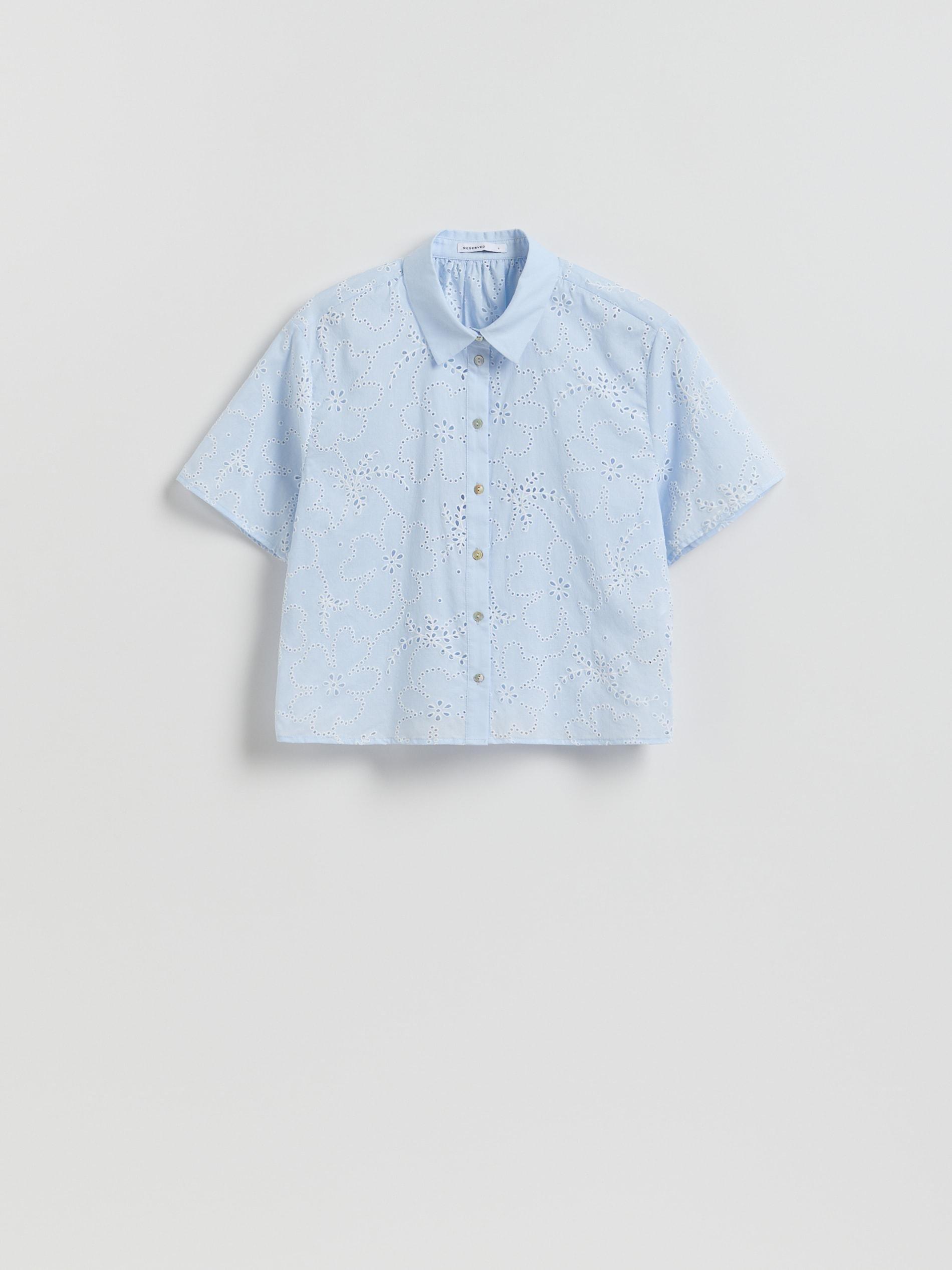 Blue Openwork Shirt, Blue, large image number 4