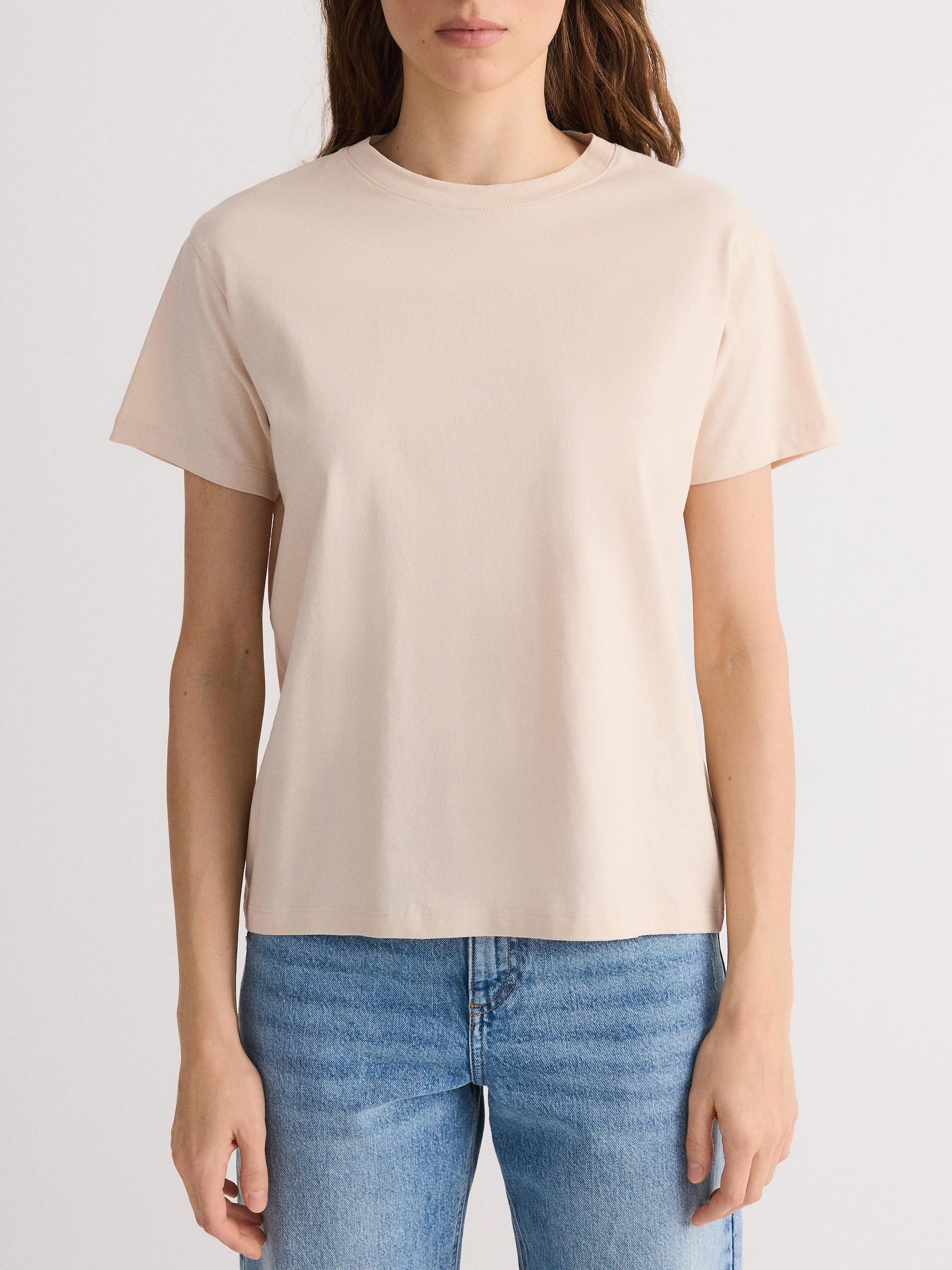 Cream Cotton T-Shirt, Ivory, medium
