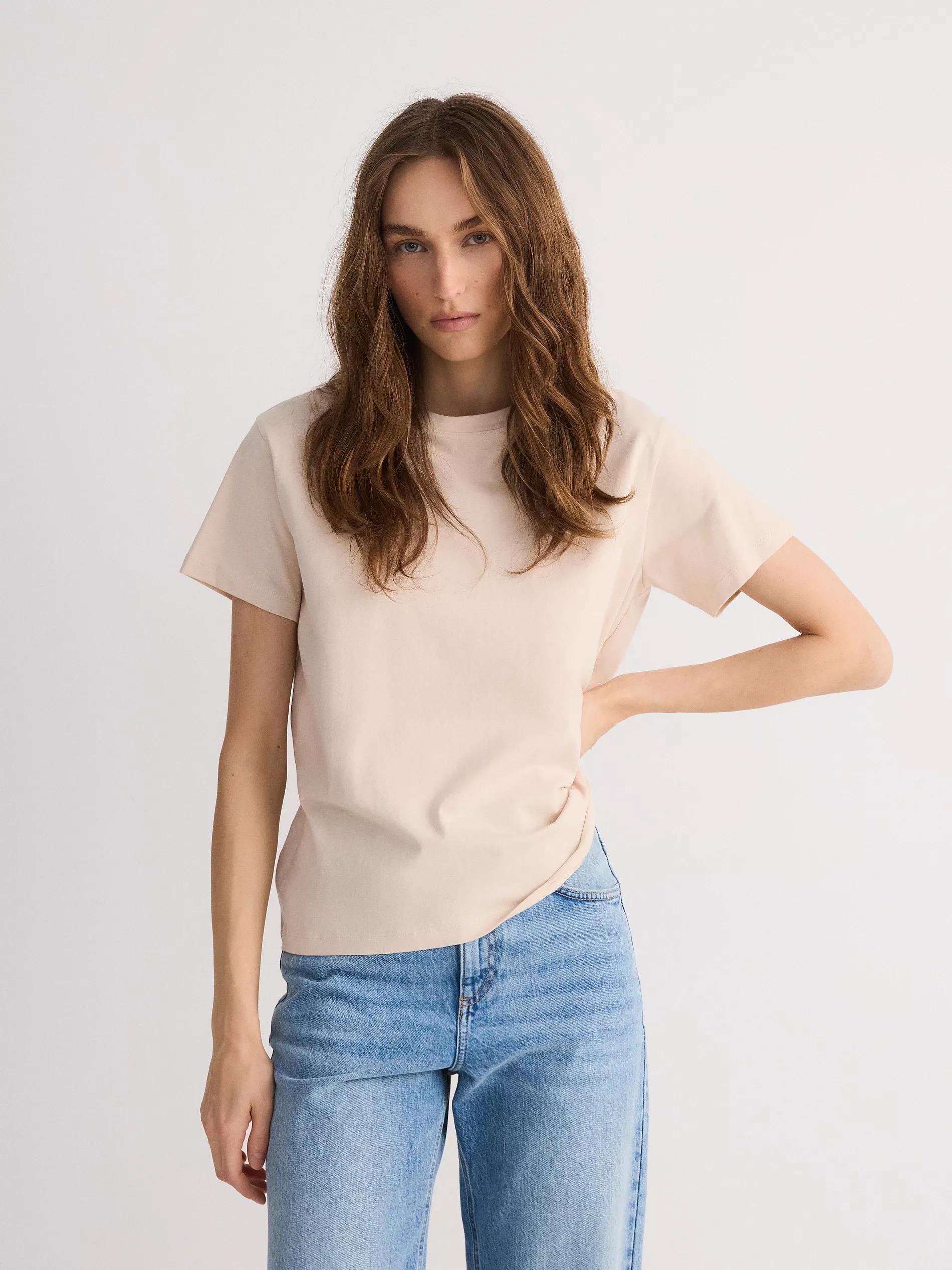 Cream Cotton T-Shirt, Ivory, large image number 2