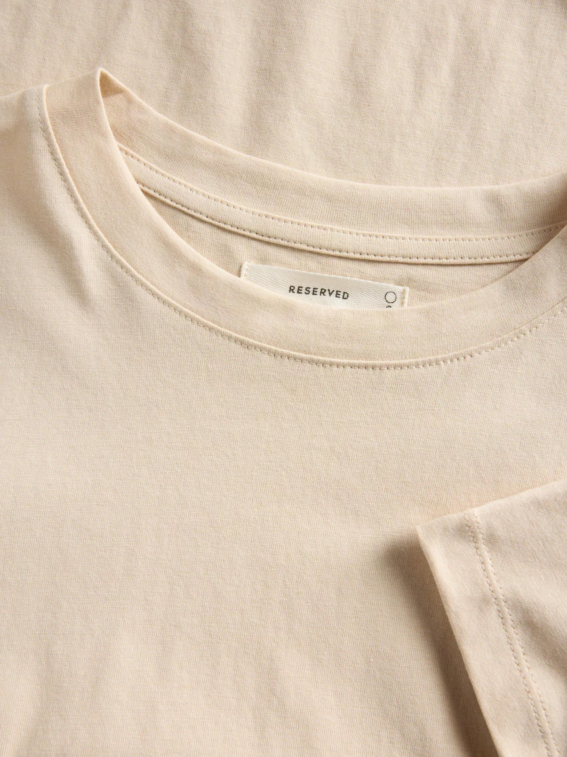 Cream Cotton T-Shirt, Ivory, large image number 4
