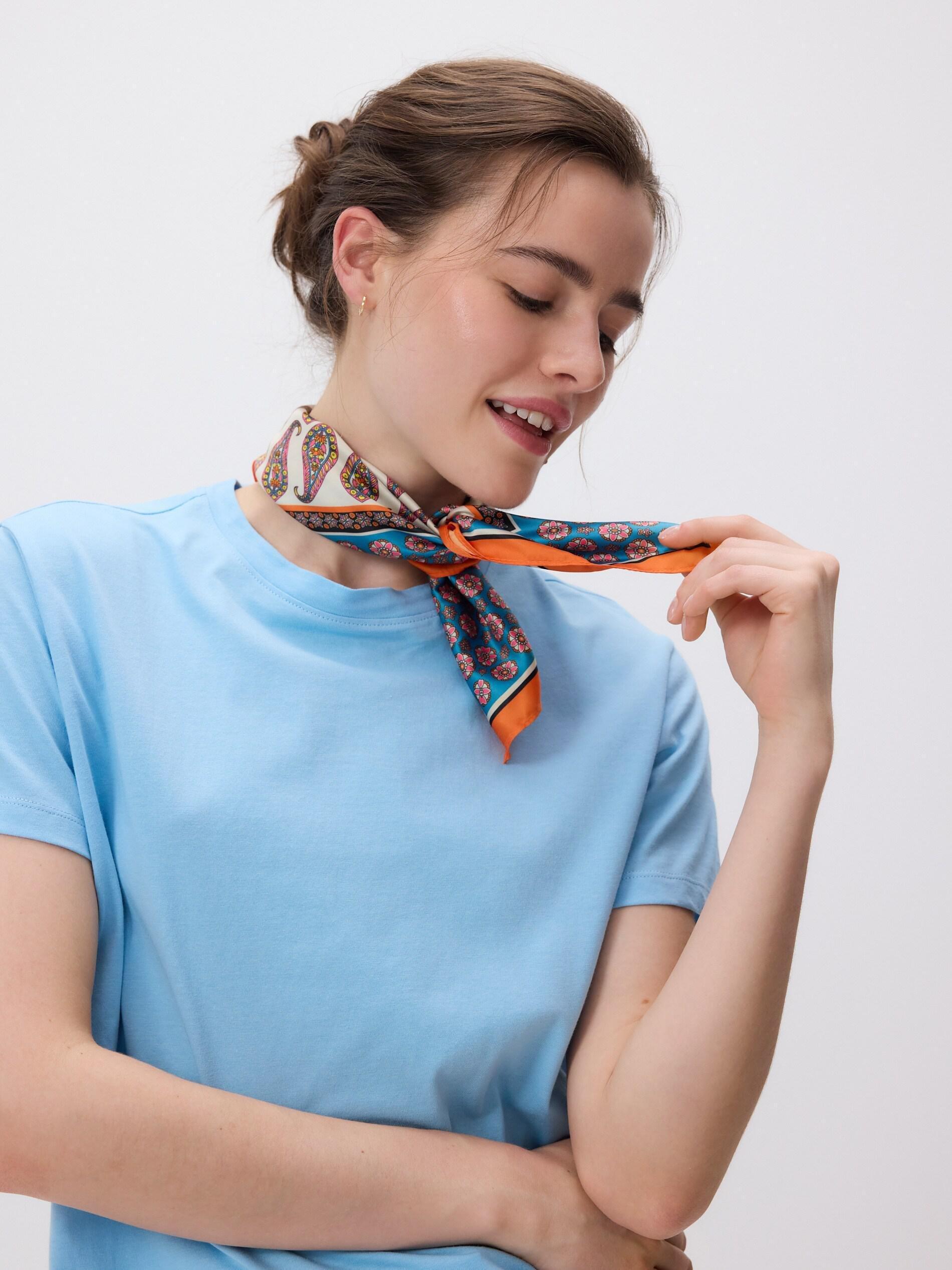 Regular fit cotton T-shirt, Blue, medium