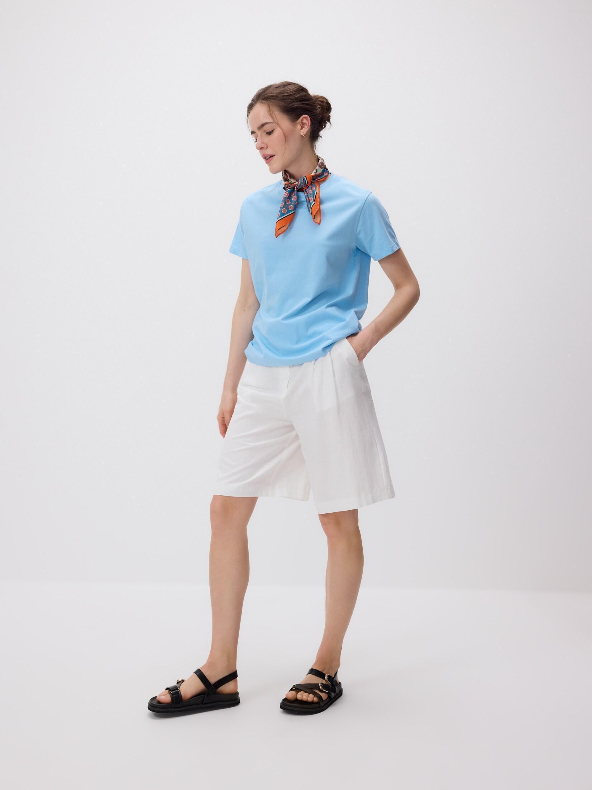 Regular fit cotton T-shirt, Blue, medium