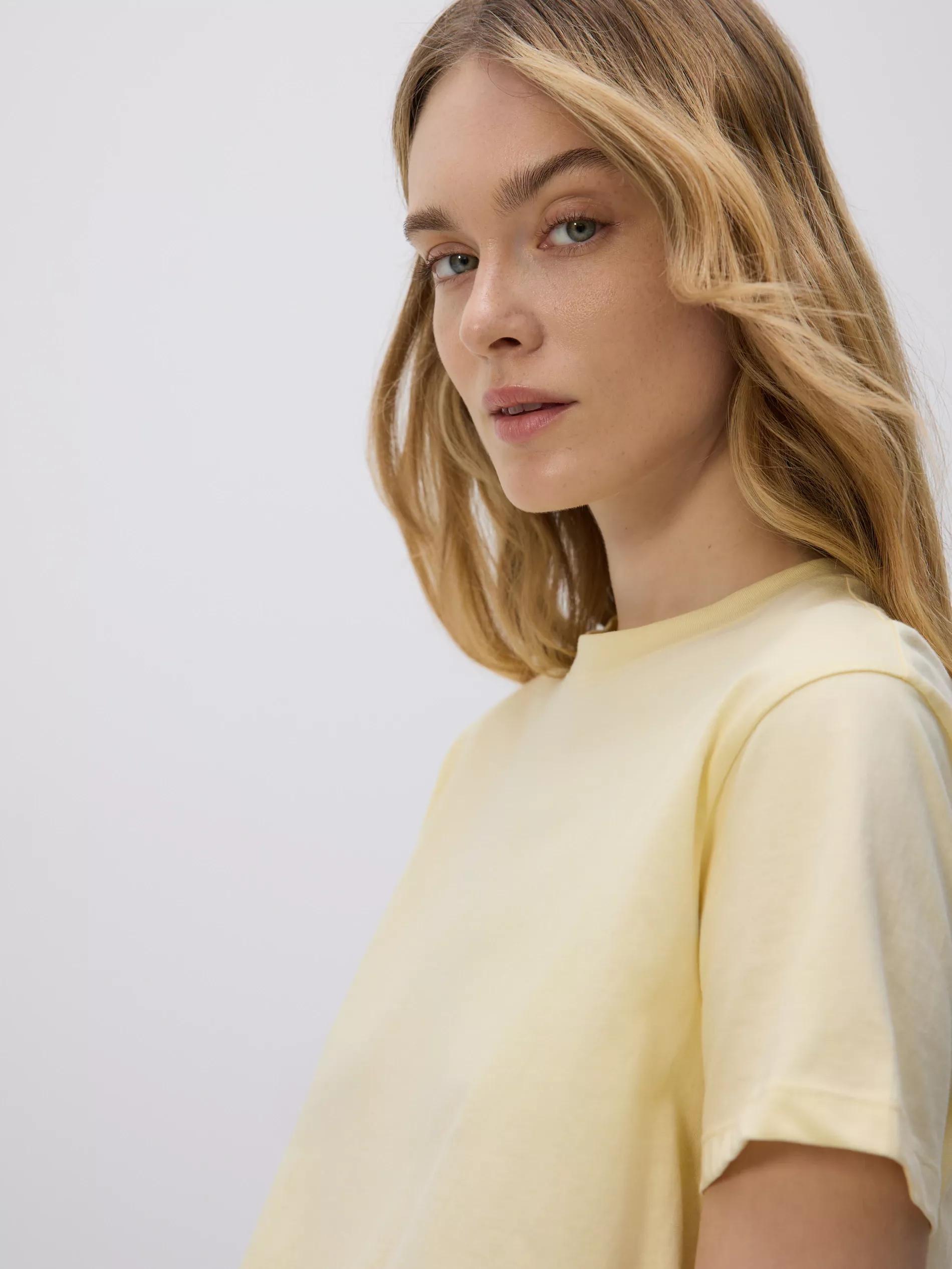 Yellow Regular Fit Cotton T-Shirt, , large image number 1