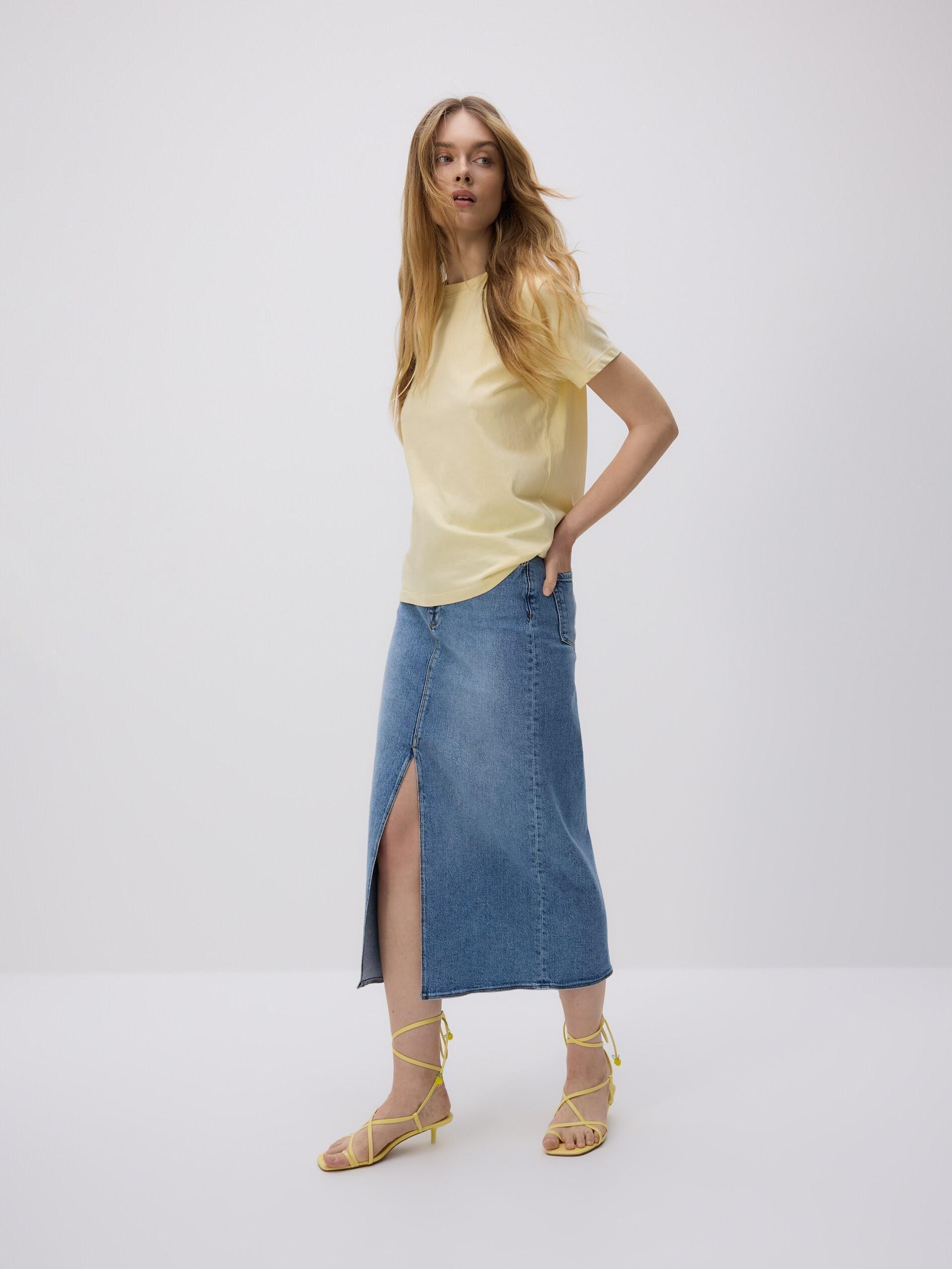 Yellow Regular Fit Cotton T-Shirt, Yellow, medium