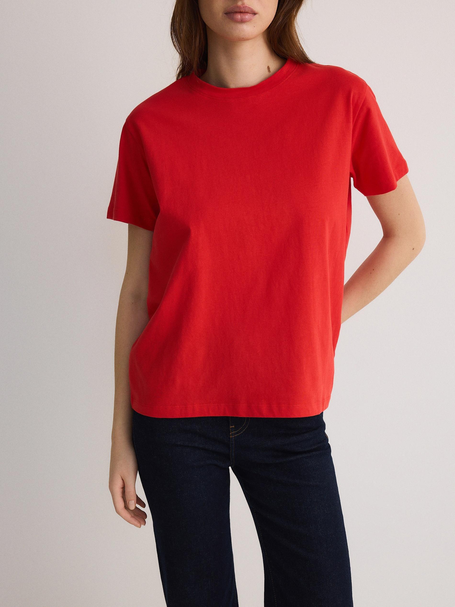 Red Cotton T-Shirt, Red, medium
