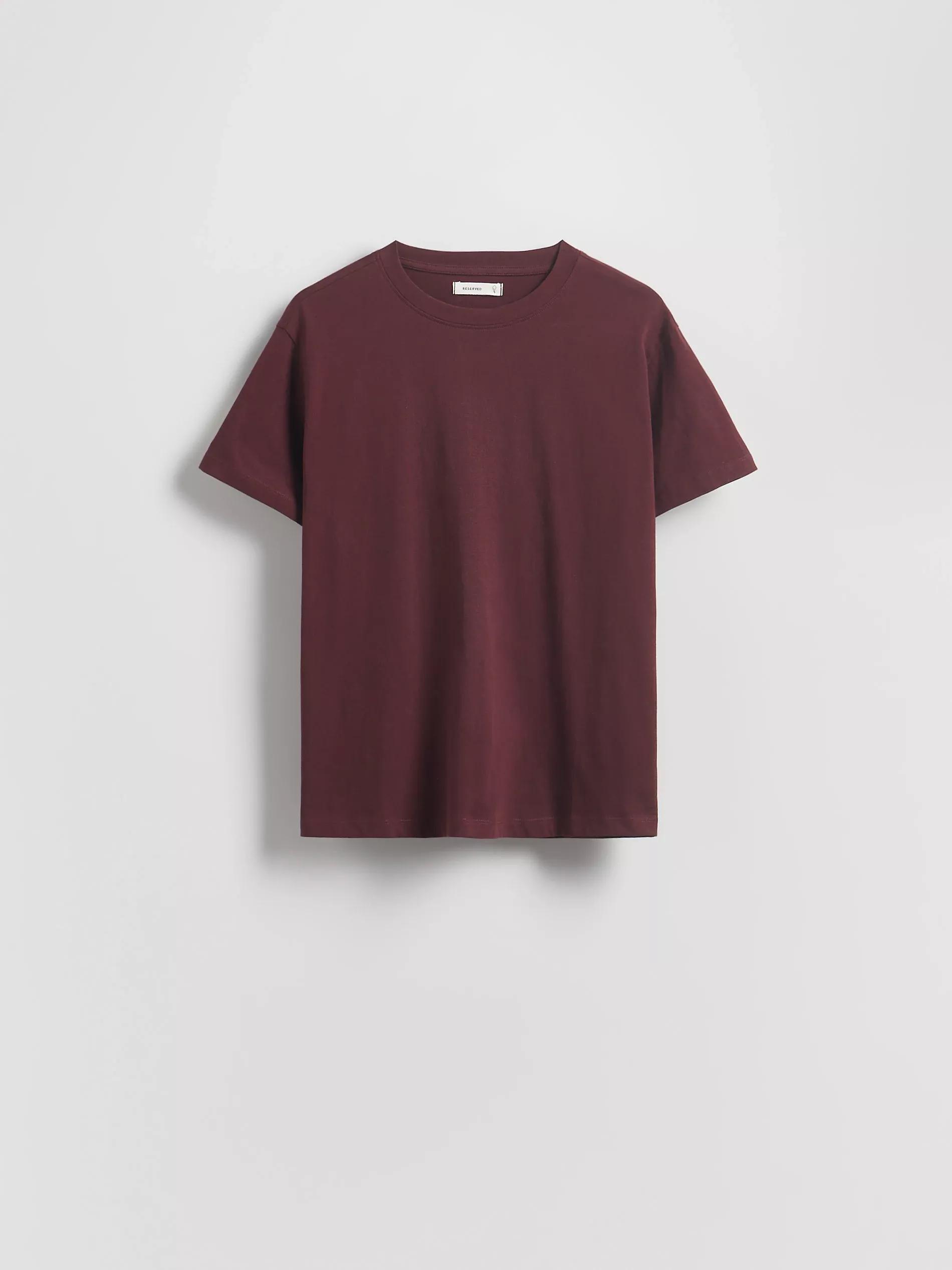Maroon Regular Fit Cotton T-Shirt, , medium