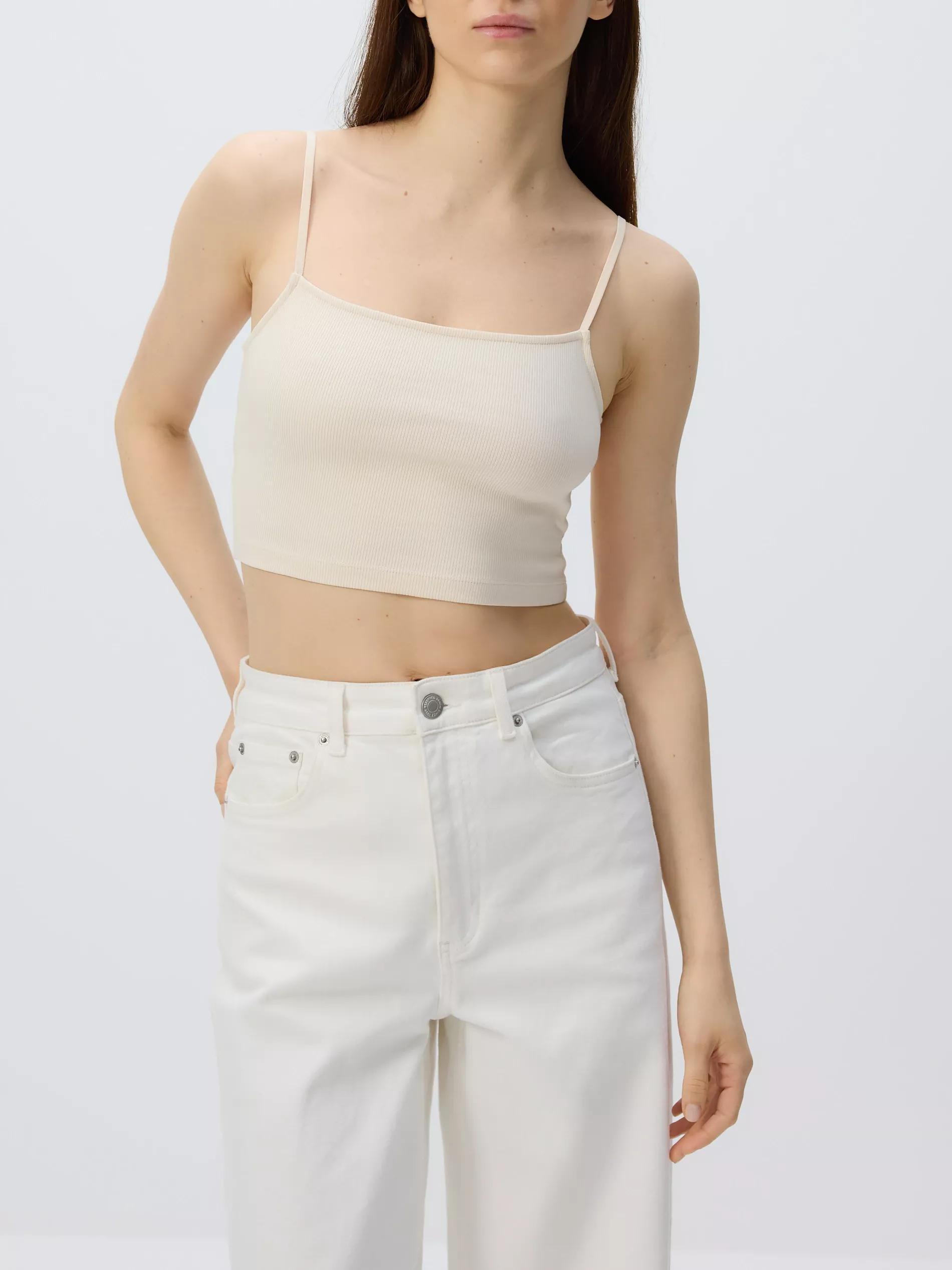 Cream Cami Crop Top, , large image number 1
