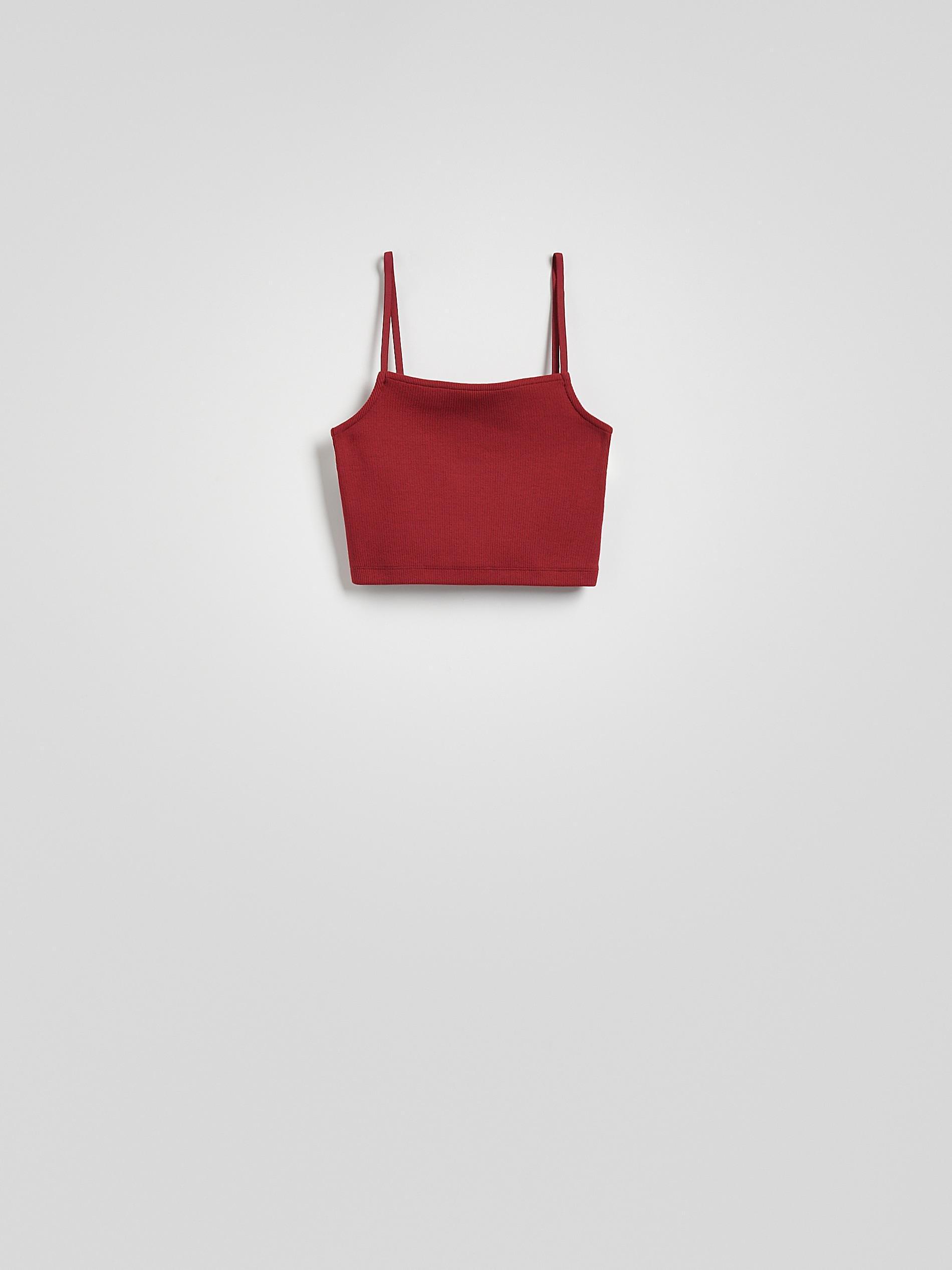 Brown Cami Crop Top, Burgundy, large image number 4