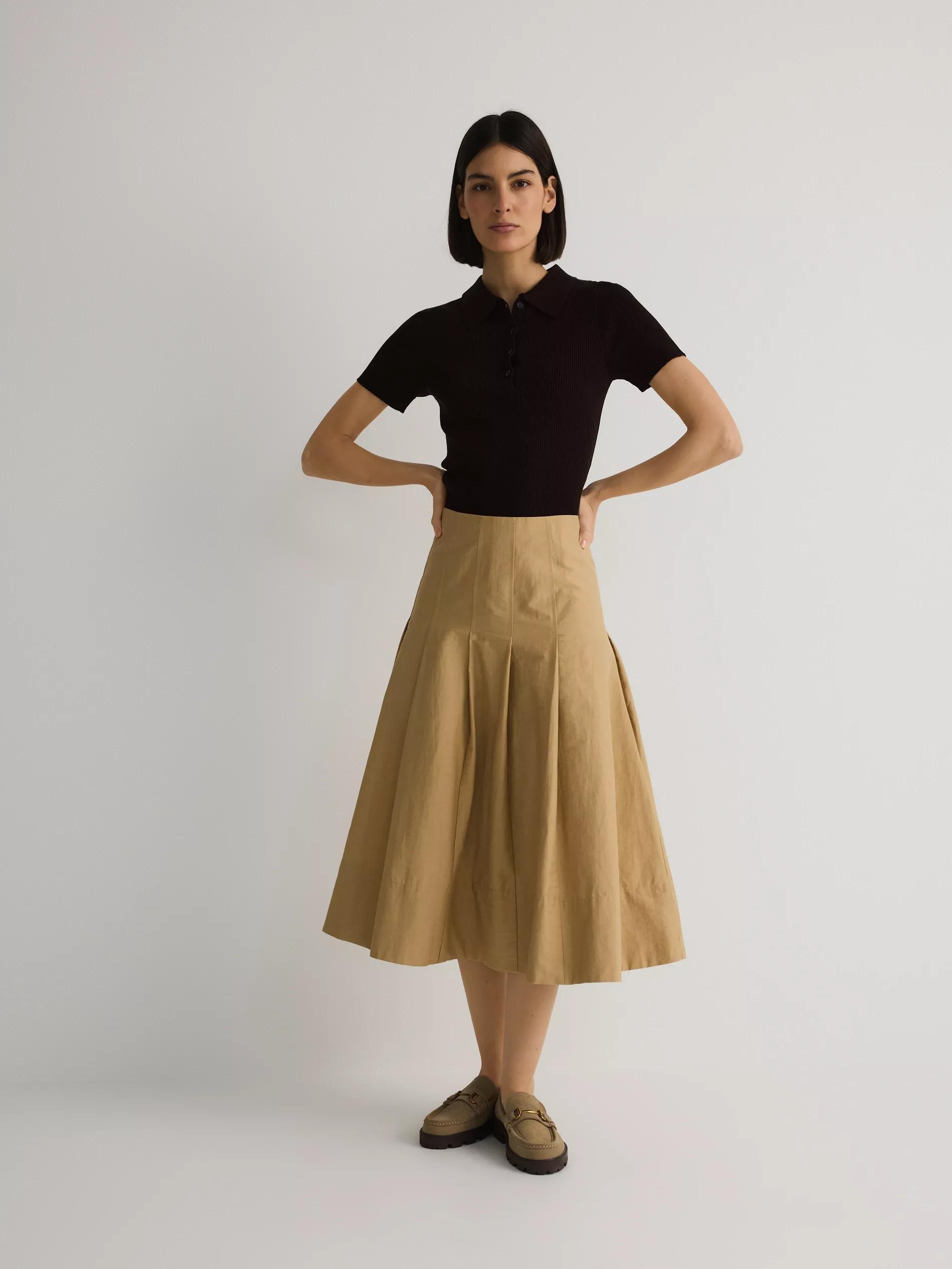 Yellow Skirt, Beige, large image number 1