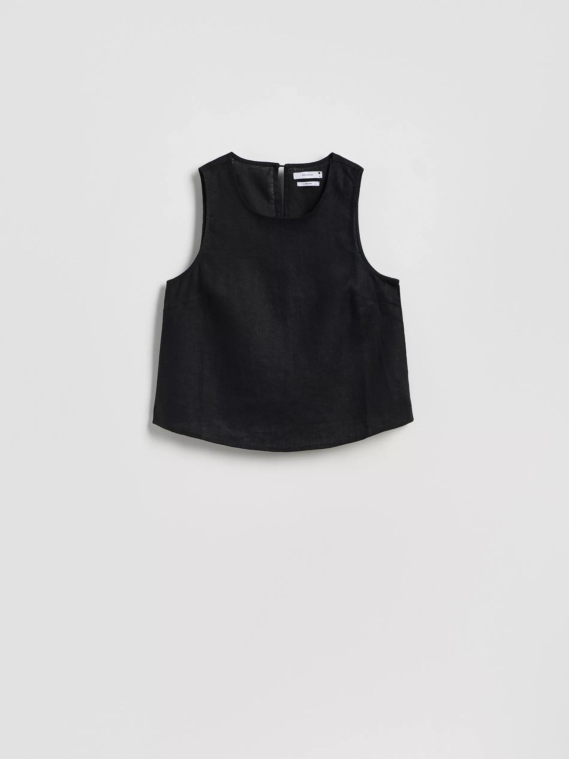 Black Linen Blouse, Black, large image number 4