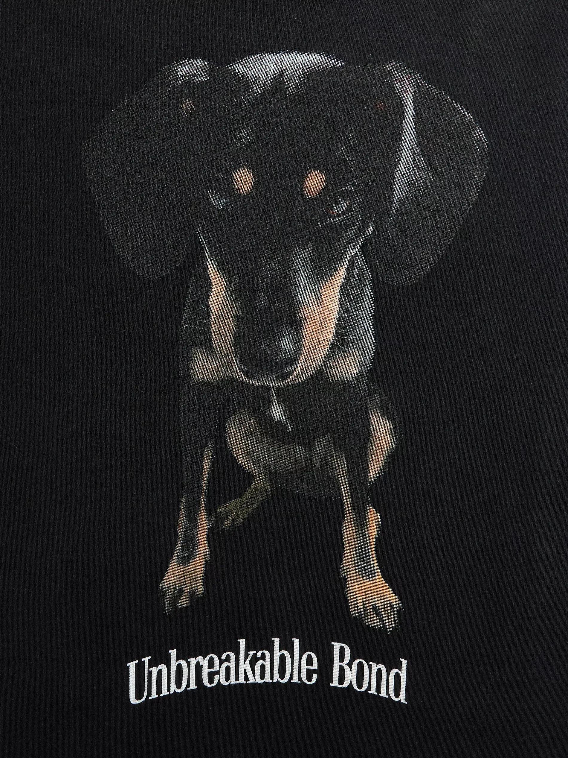 Black Boxy T-Shirt With Print, , large image number 5