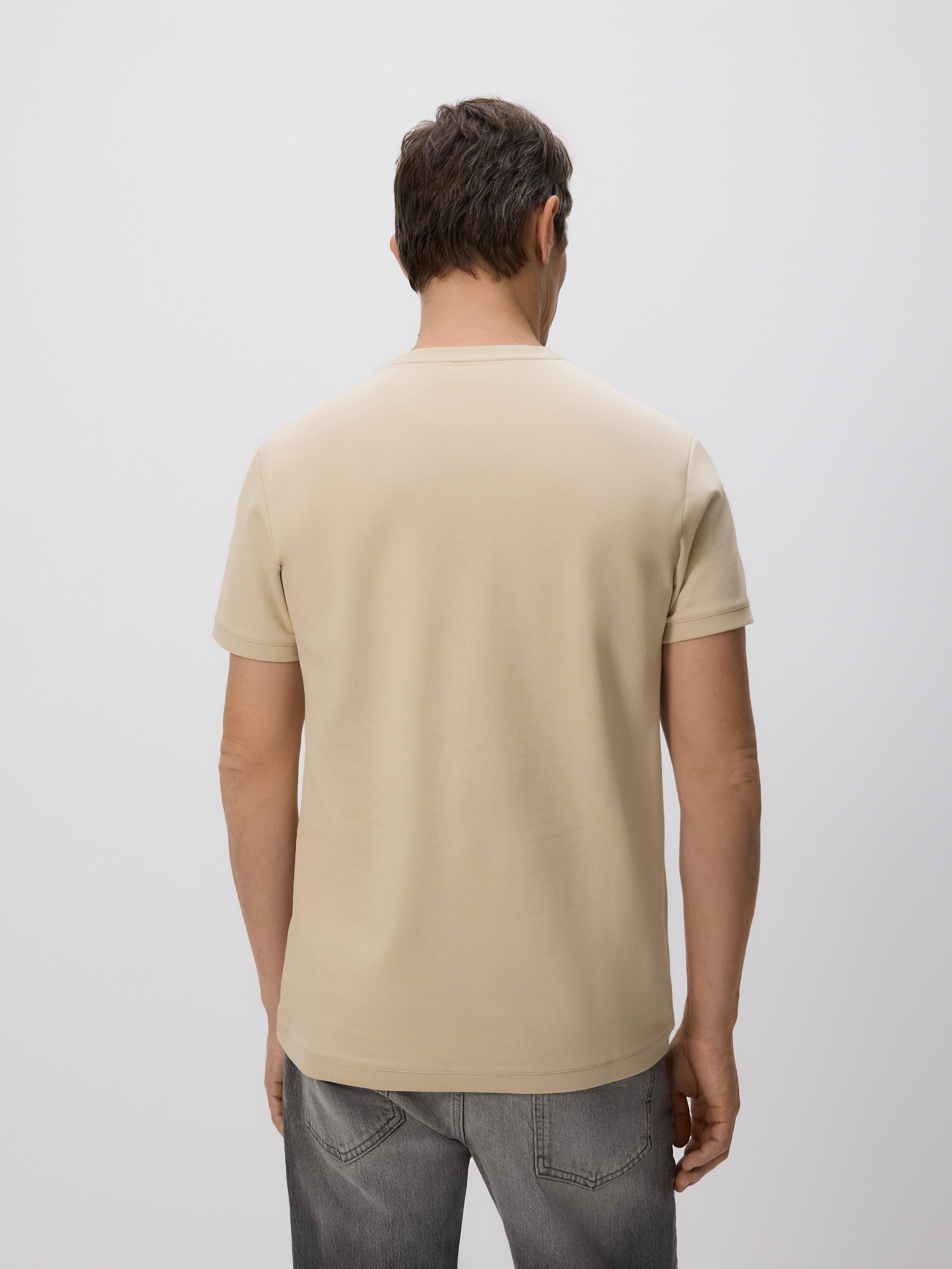 Beige Slim Fit T-Shirt With Embroidery Detail, Beige, large image number 3
