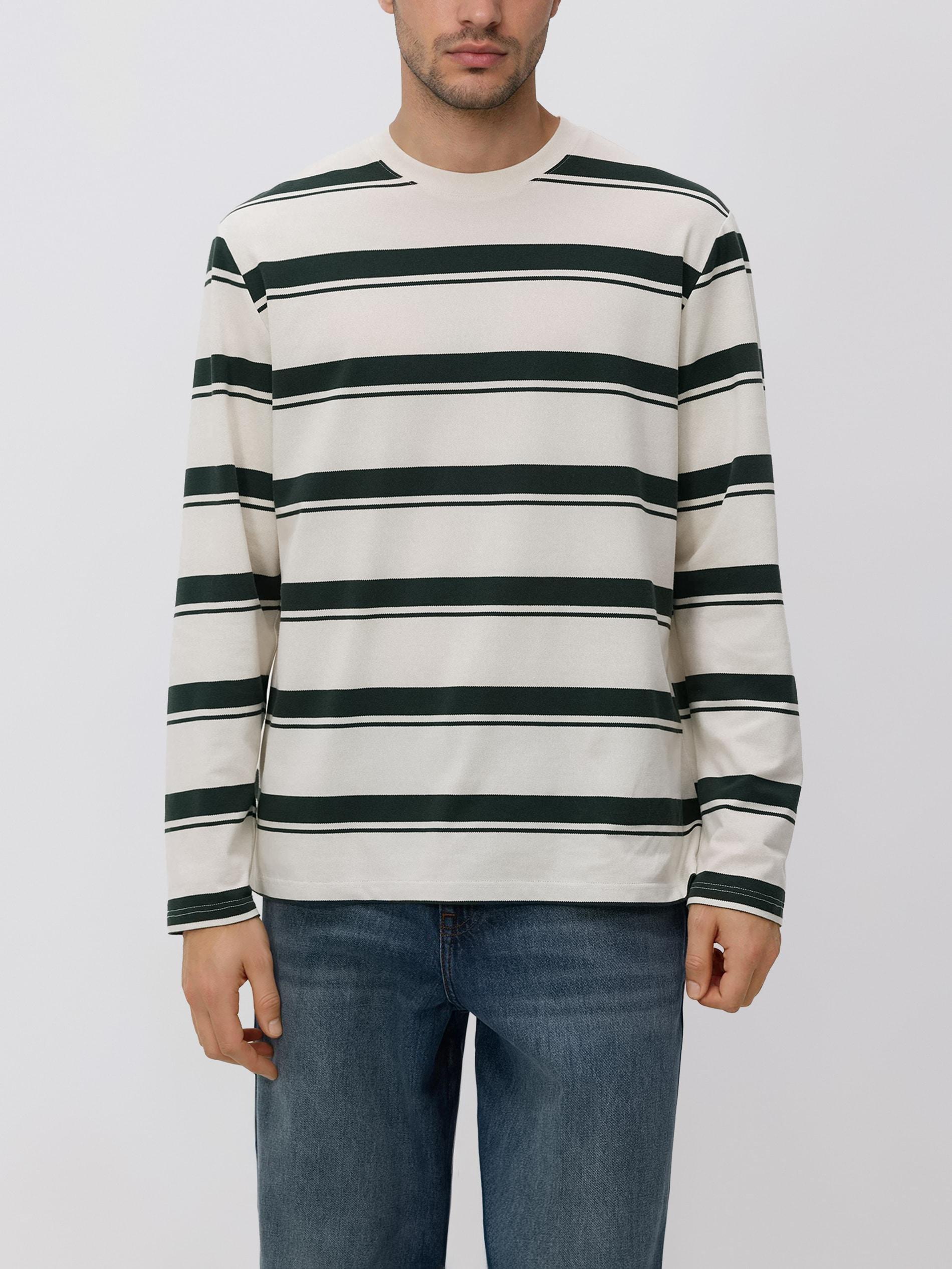 Green Regular Fit Stripe Long Sleeve T-Shirt, Turquoise, large image number 1