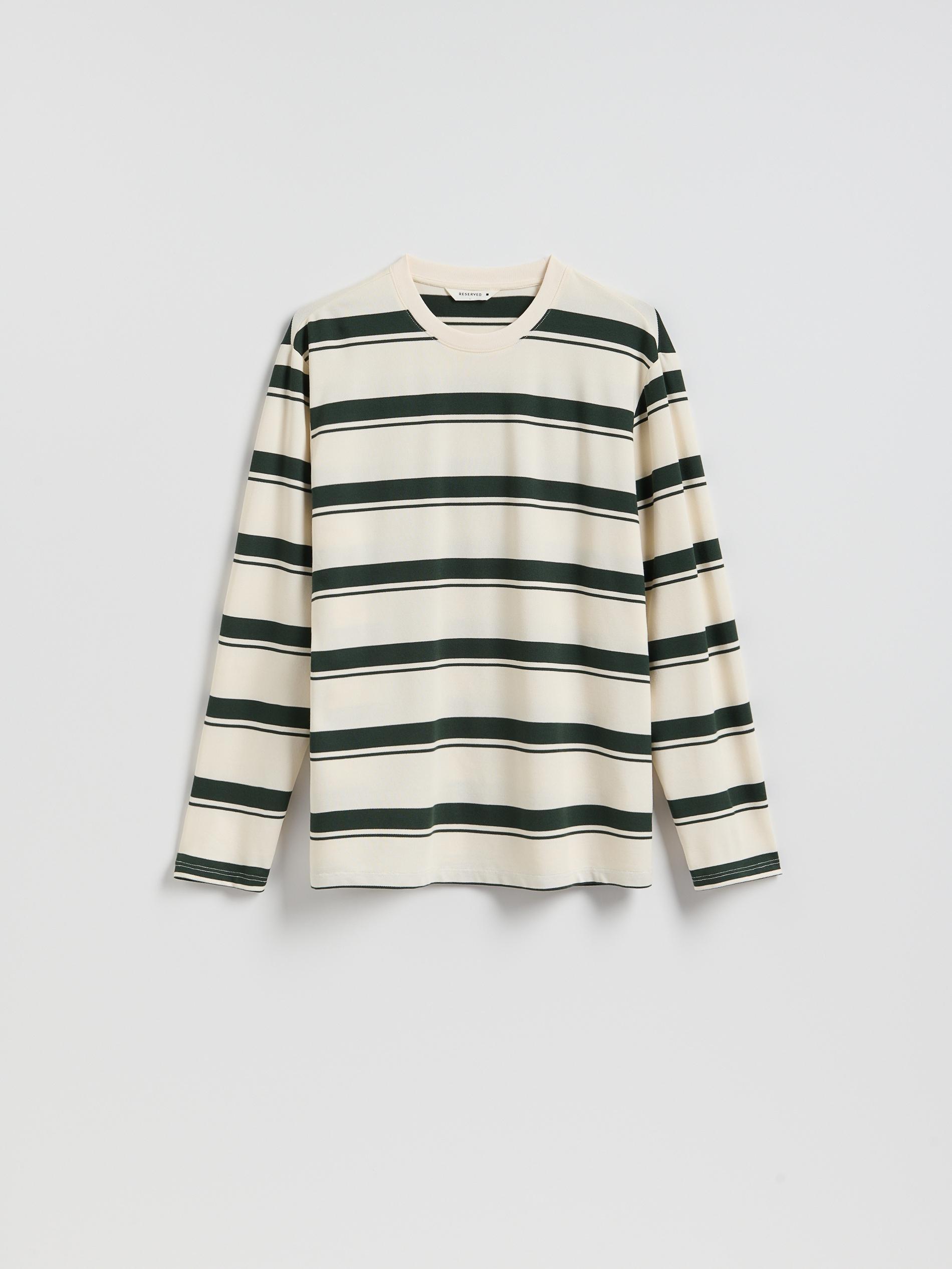 Green Regular Fit Stripe Long Sleeve T-Shirt, Turquoise, large image number 3