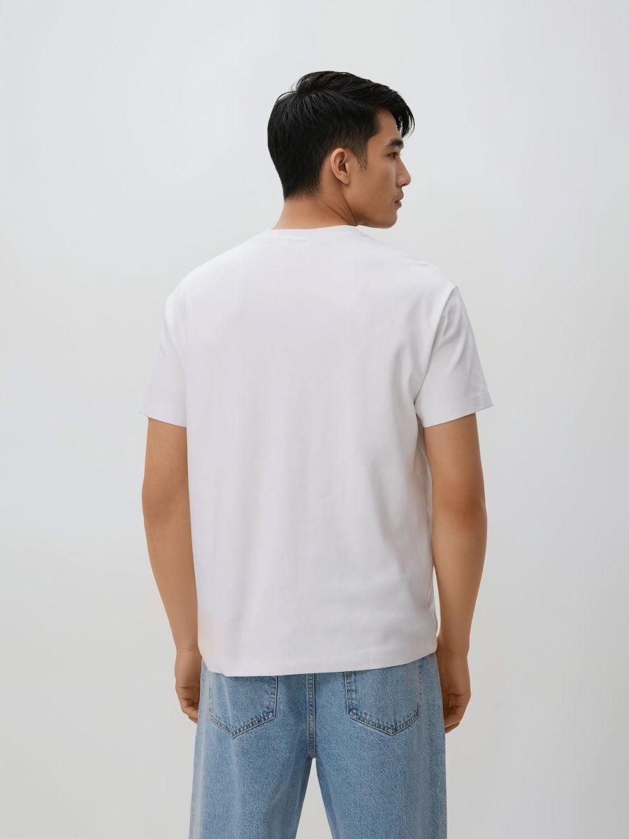 White Boxy Cotton T-Shirt, White, large image number 1