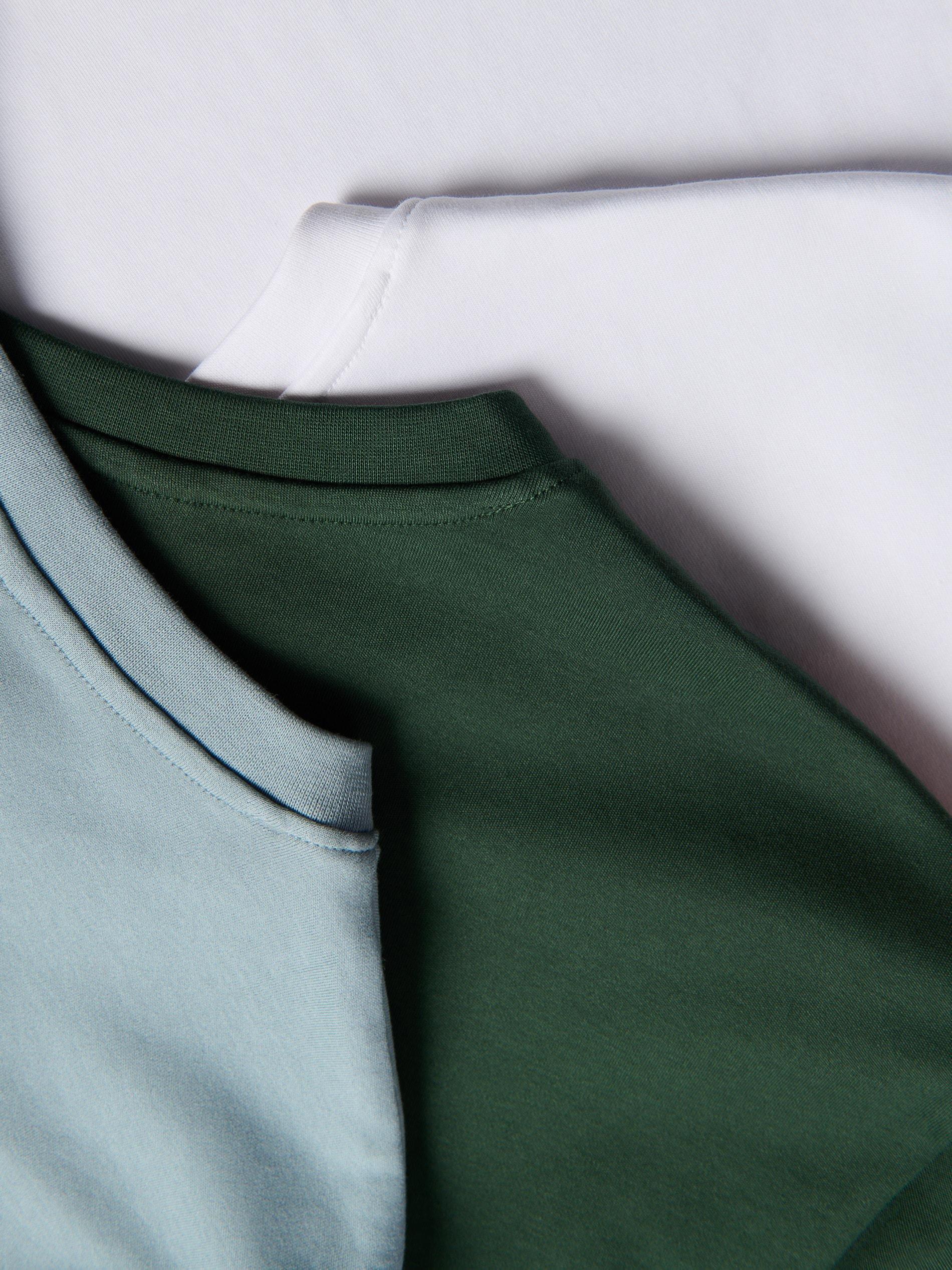 Green Boxy Cotton T-Shirt, Khaki, large image number 5