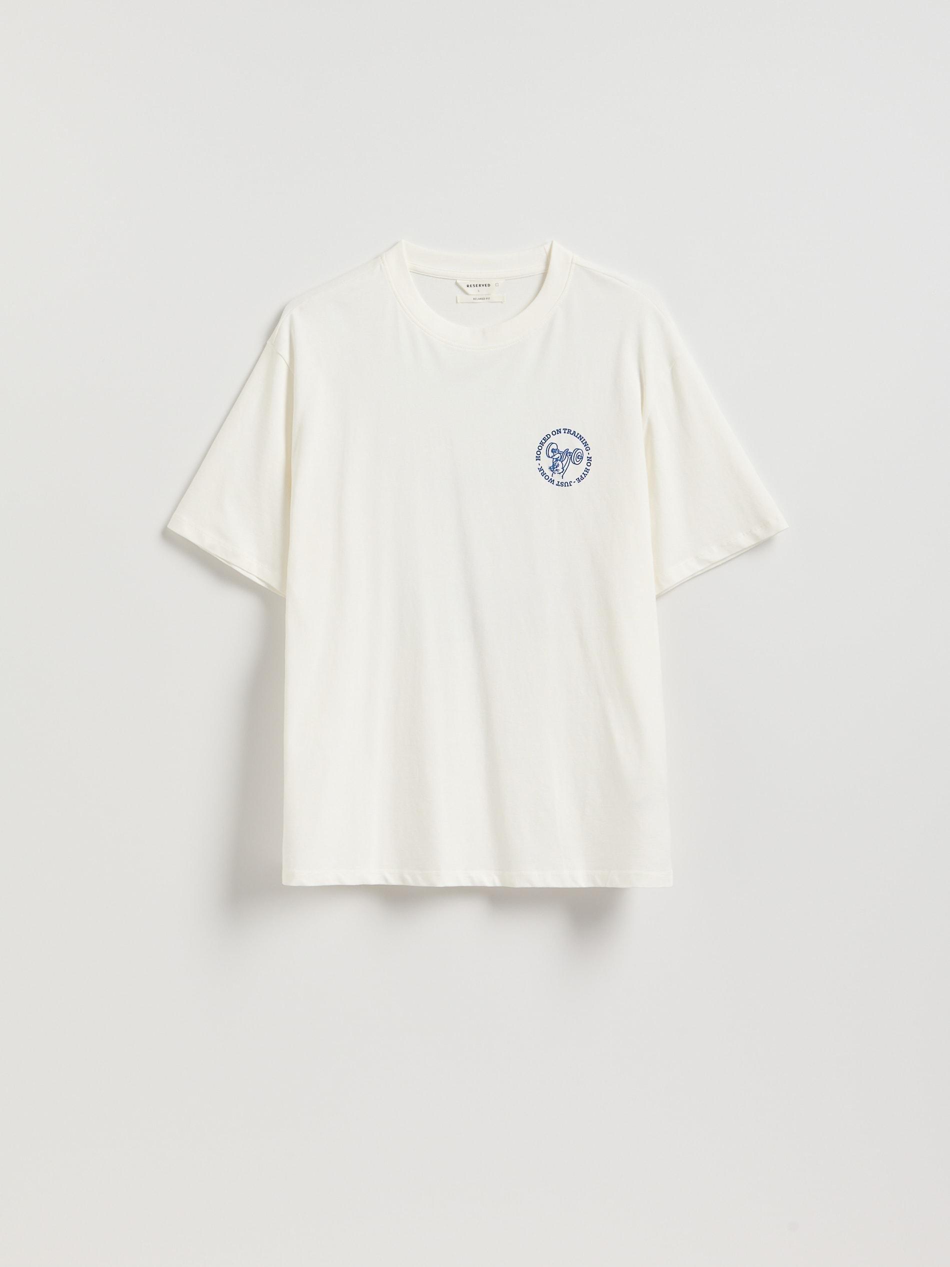 Cream Relaxed Fit T-Shirt With Back Print, Ivory, large image number 4