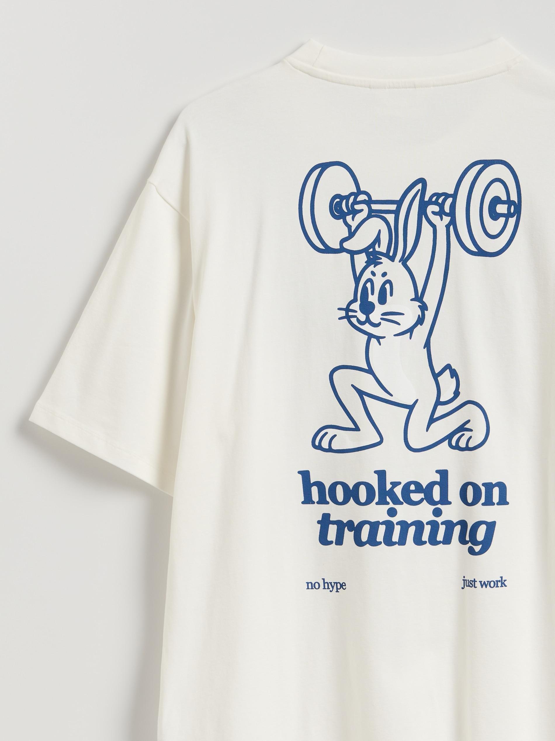 Cream Relaxed Fit T-Shirt With Back Print, Ivory, large image number 5