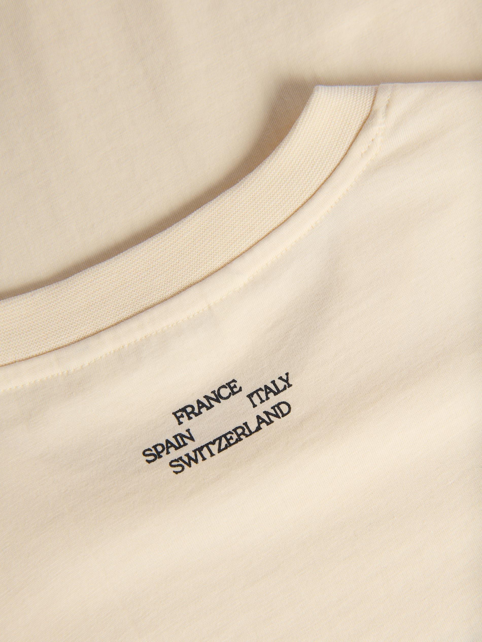 Cream Regular Fit Printed T-Shirt, Ivory, large image number 1