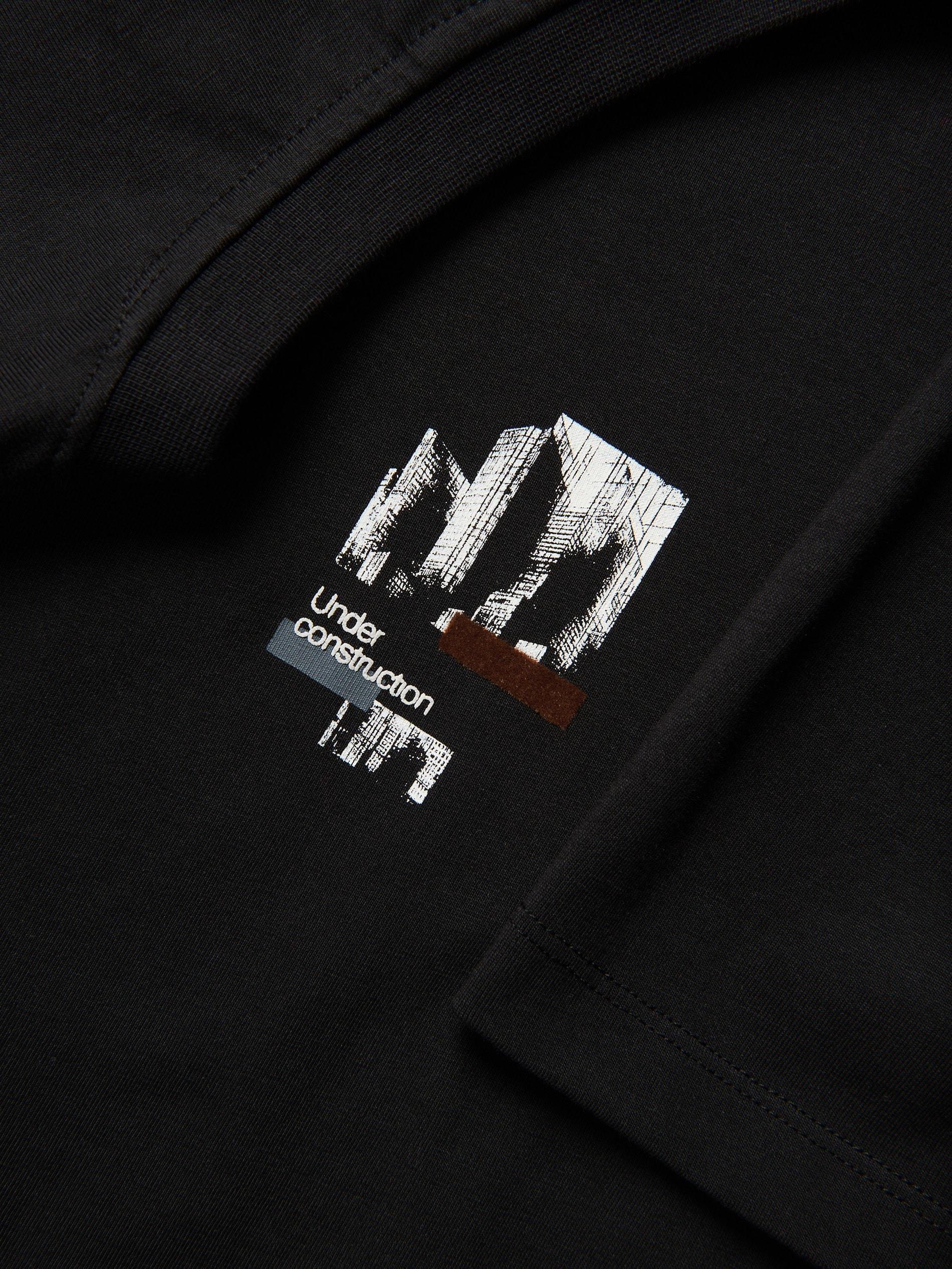 Black Regular Fit T-Shirt With Print, Black, large image number 1