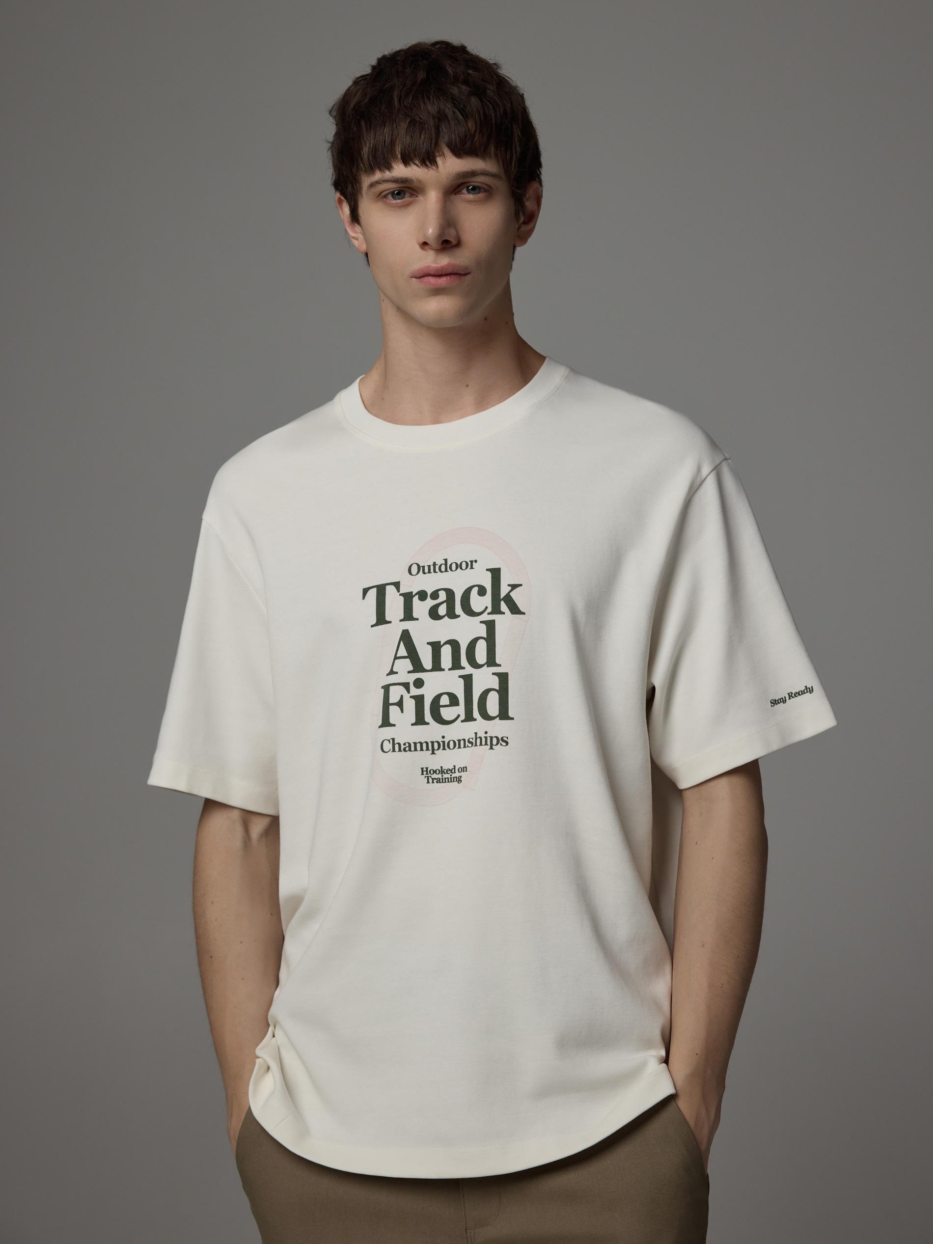 تيشيرت رجالي كريمي, Ivory, large image number 0